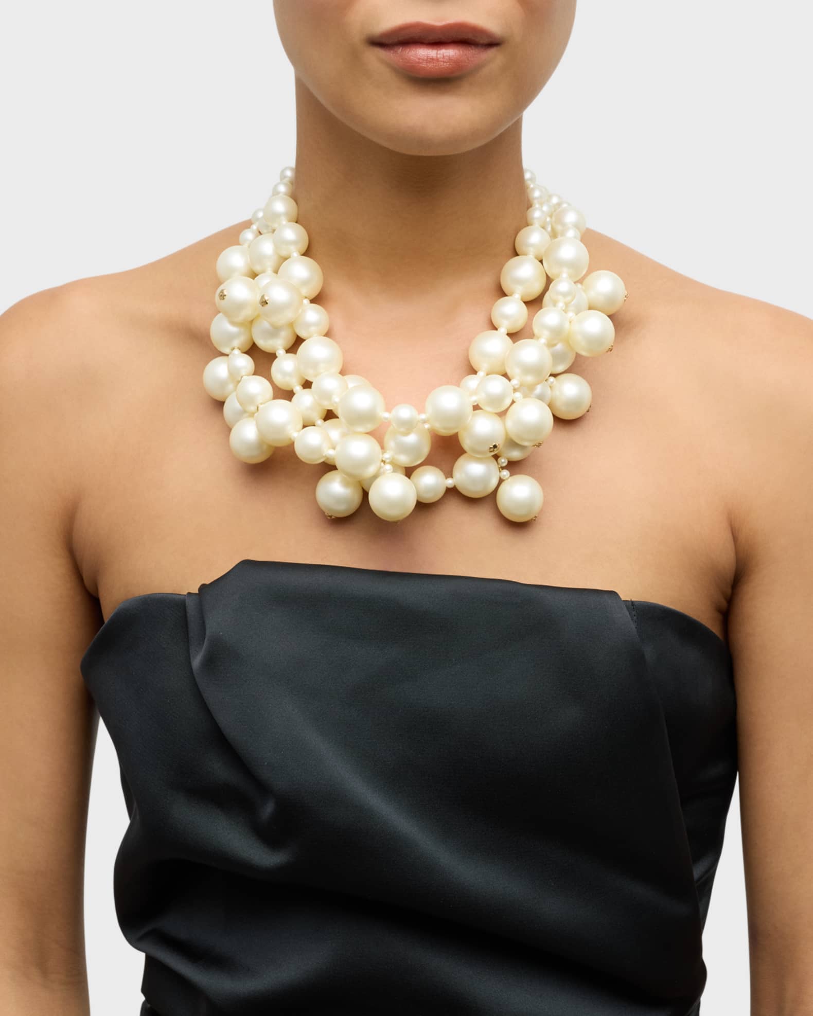 Four-Row Light Cultura Pearly Cluster Necklace 1