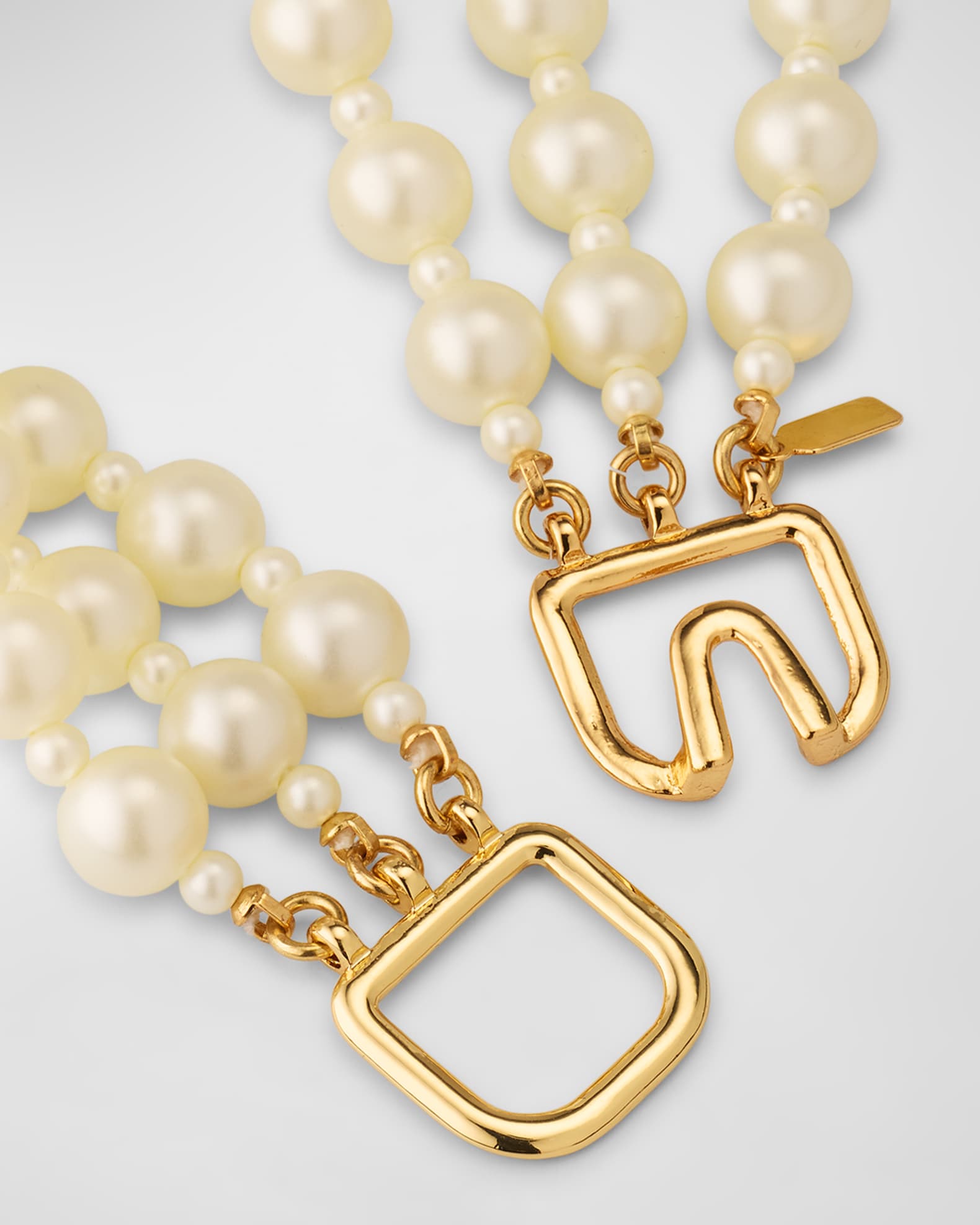 Kenneth Jay Lane Four-Row Light Cultura Pearly Cluster Necklace