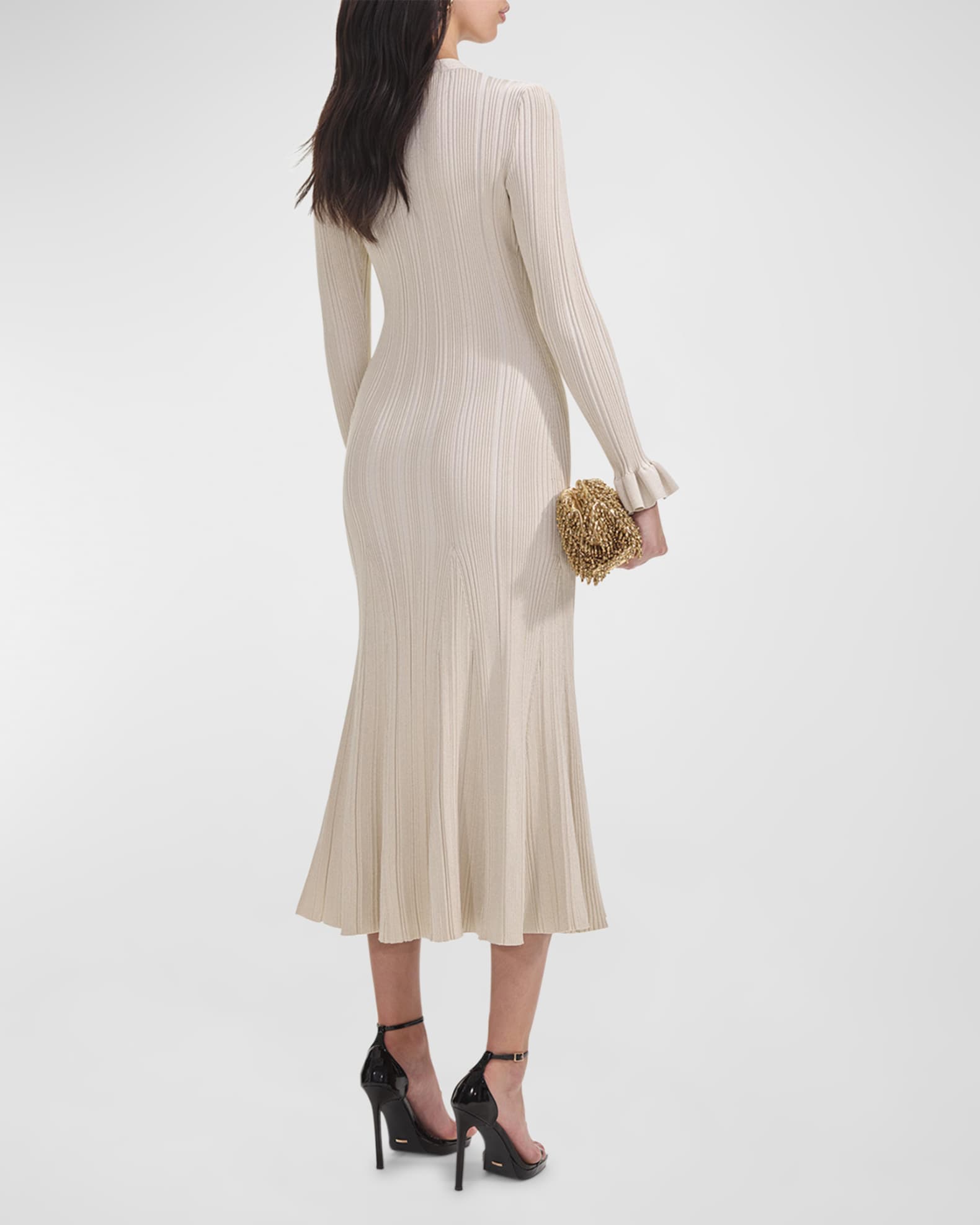 Ribbed Ruffle Strap Dress