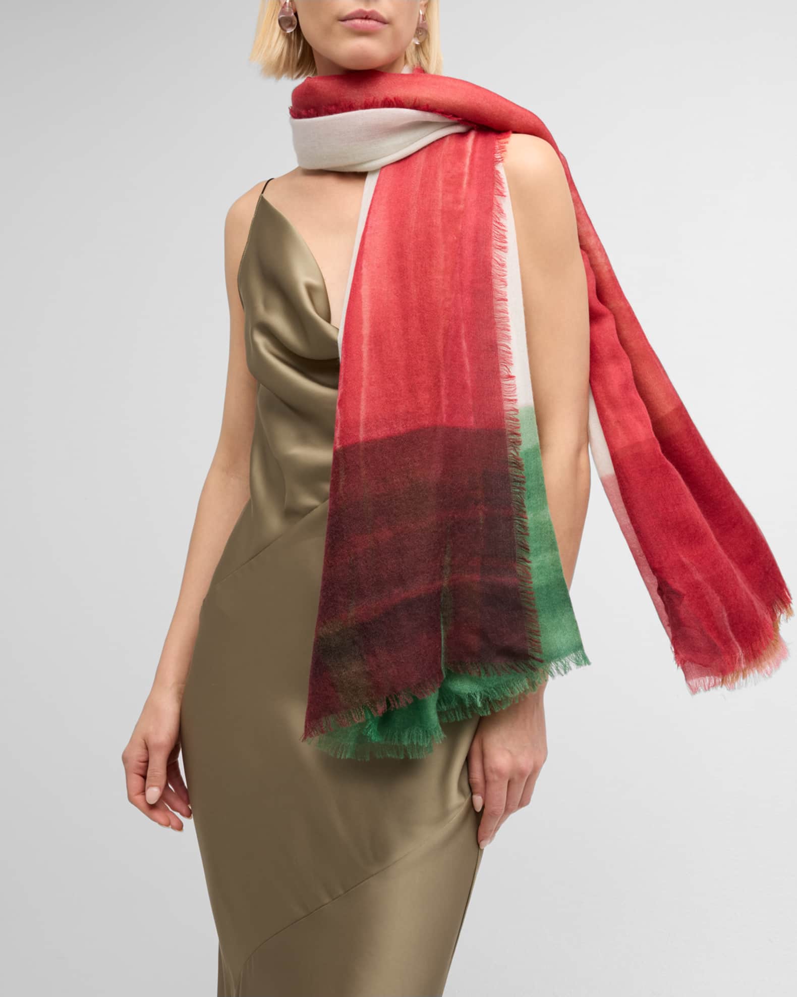ロピア 爆買い Multicolor Ferrari Franco Bordered Neiman | Scarf Cashmere ストール一般