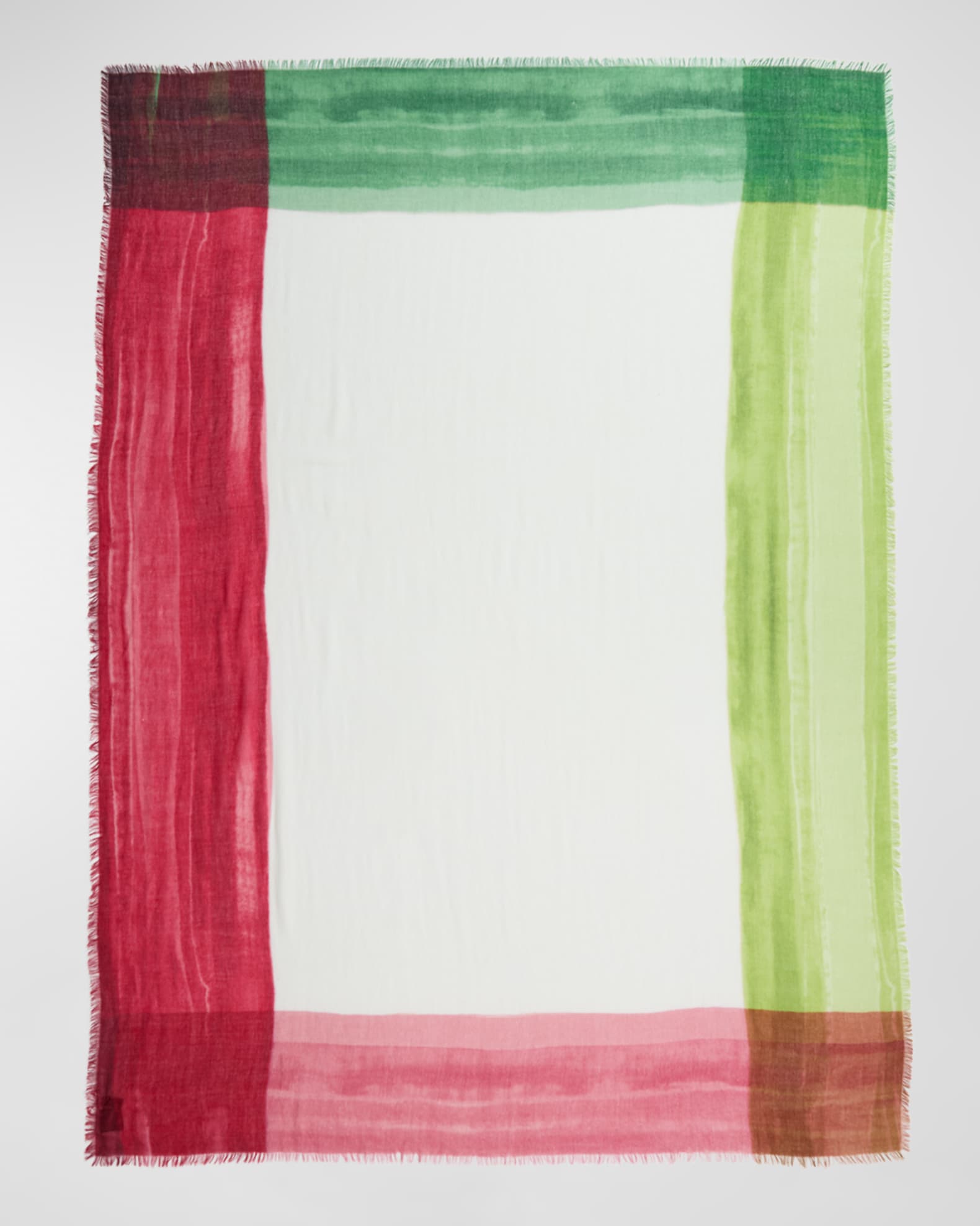 Multicolor Bordered Cashmere Scarf  0