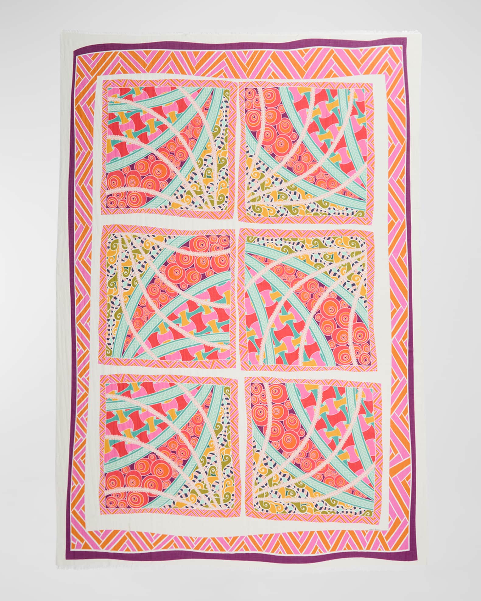 Printed Cotton-Silk Scarf  0