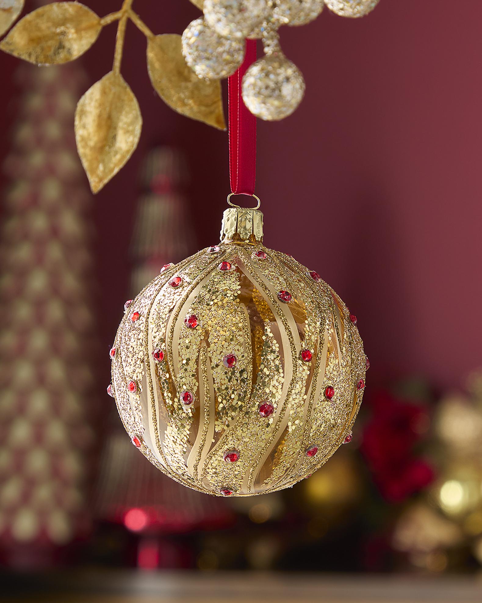 Golden ball ornament main image 1