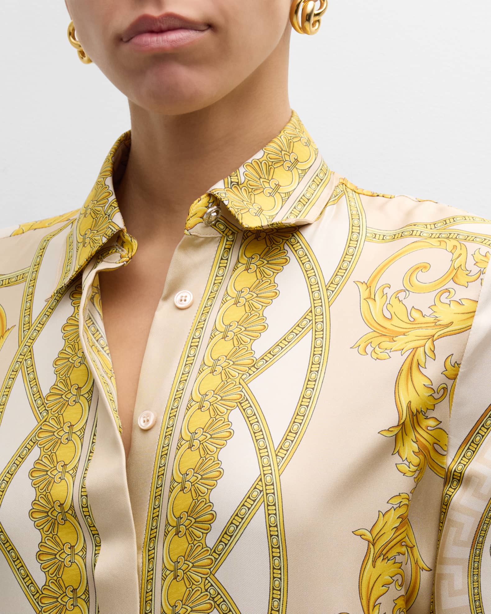 Versace silk button down outlet