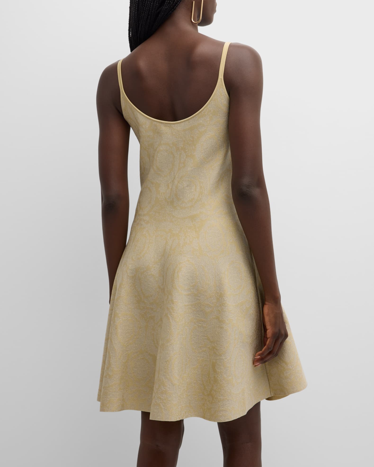 Versace Pink Barocco Flower Jacquard Dress