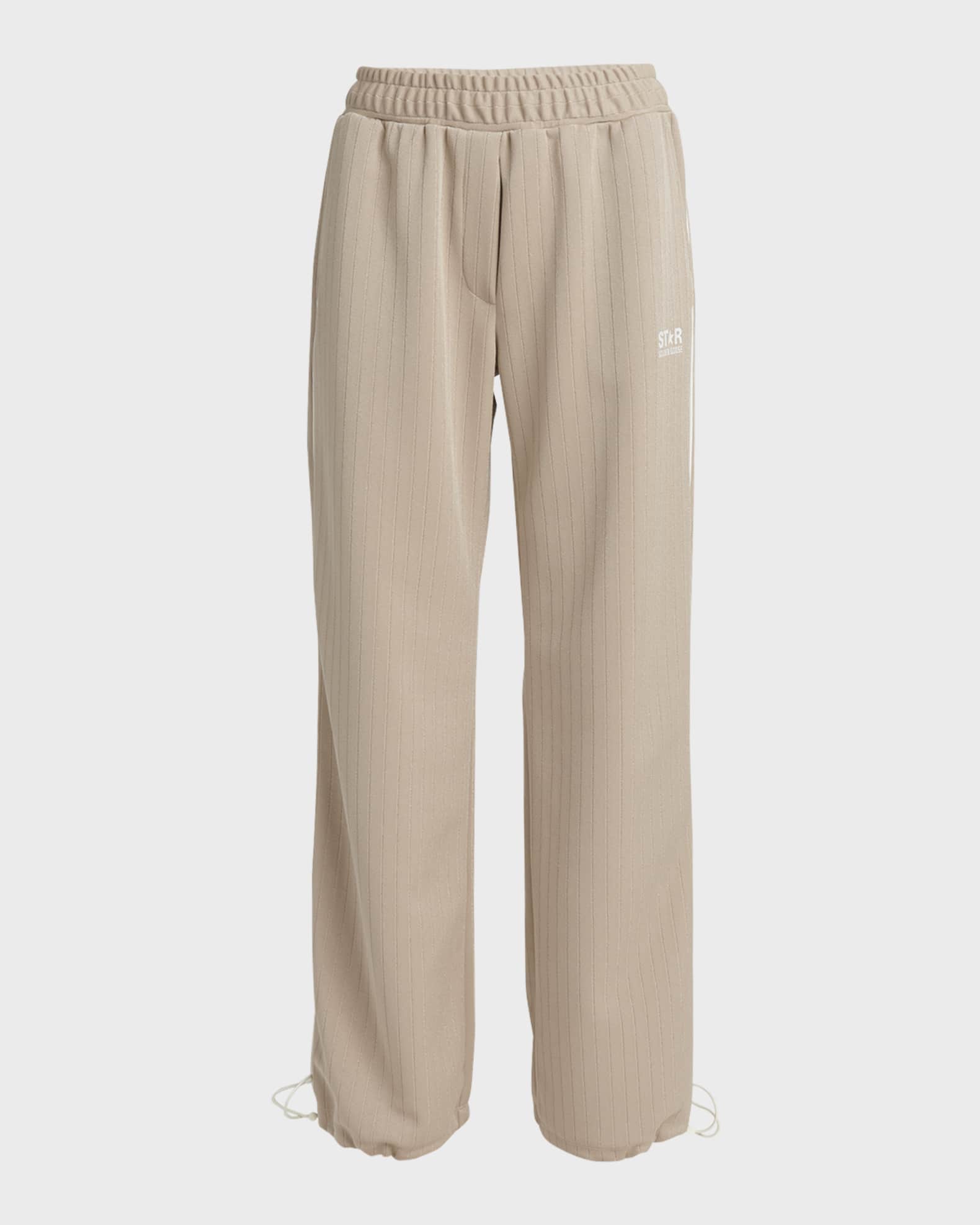 Golden Goose｜TRAINING PANTS (GWP00877 P000521 20103) Women's black joggers with white stars on the sides