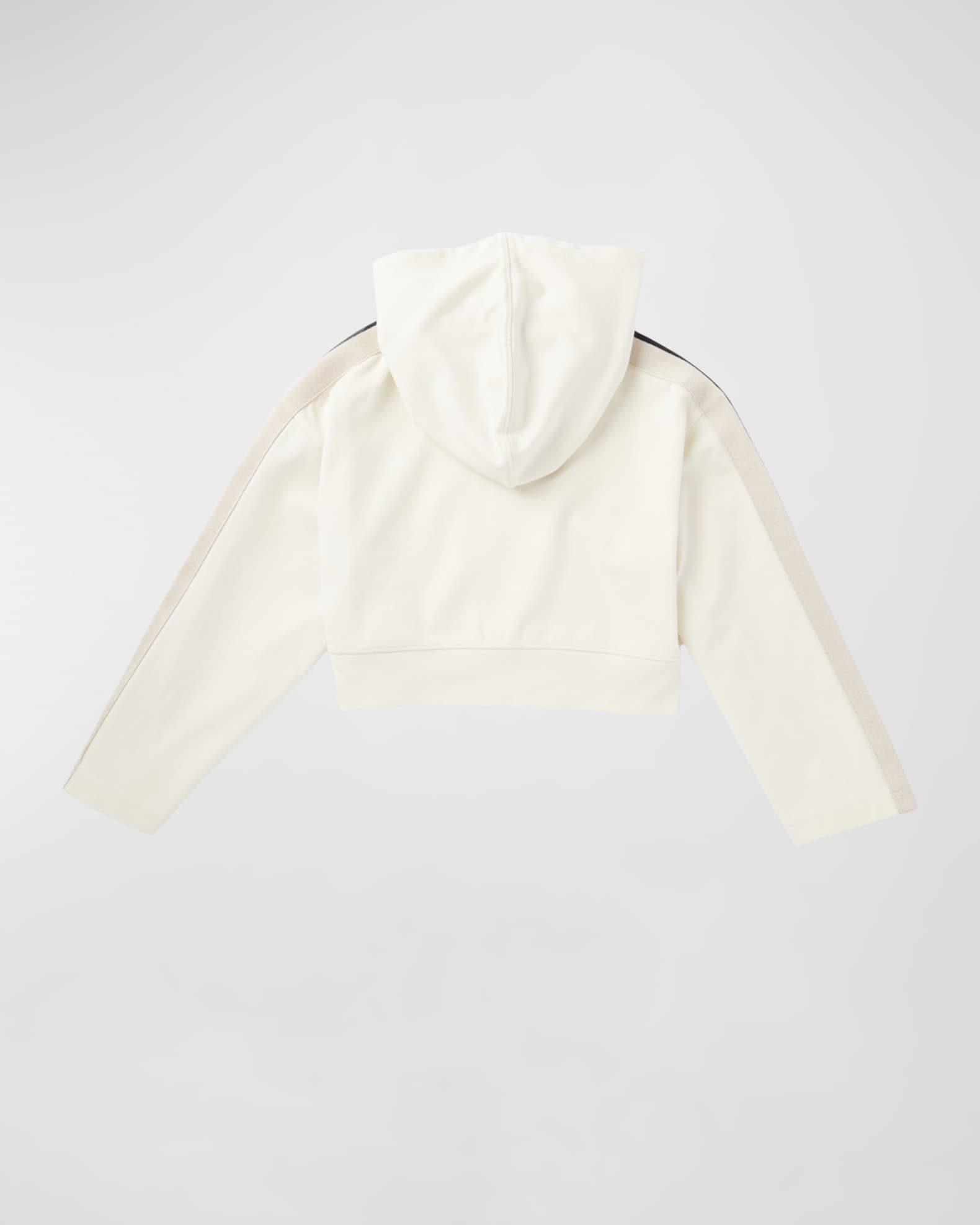 Girl's Logo-Print Cropped Track Inspired Hoodie 1