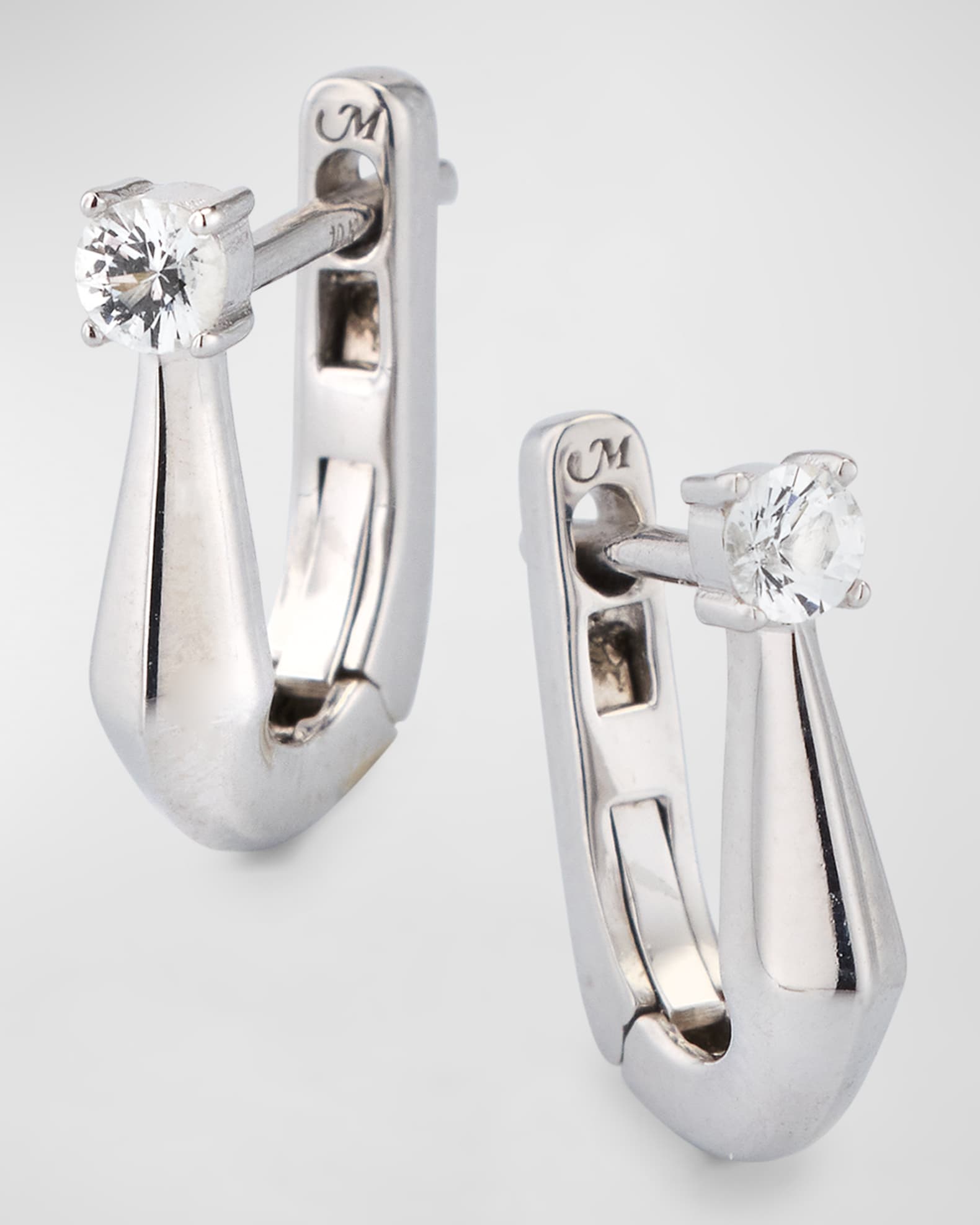 925 Points North Sapphire Huggie Earrings  0