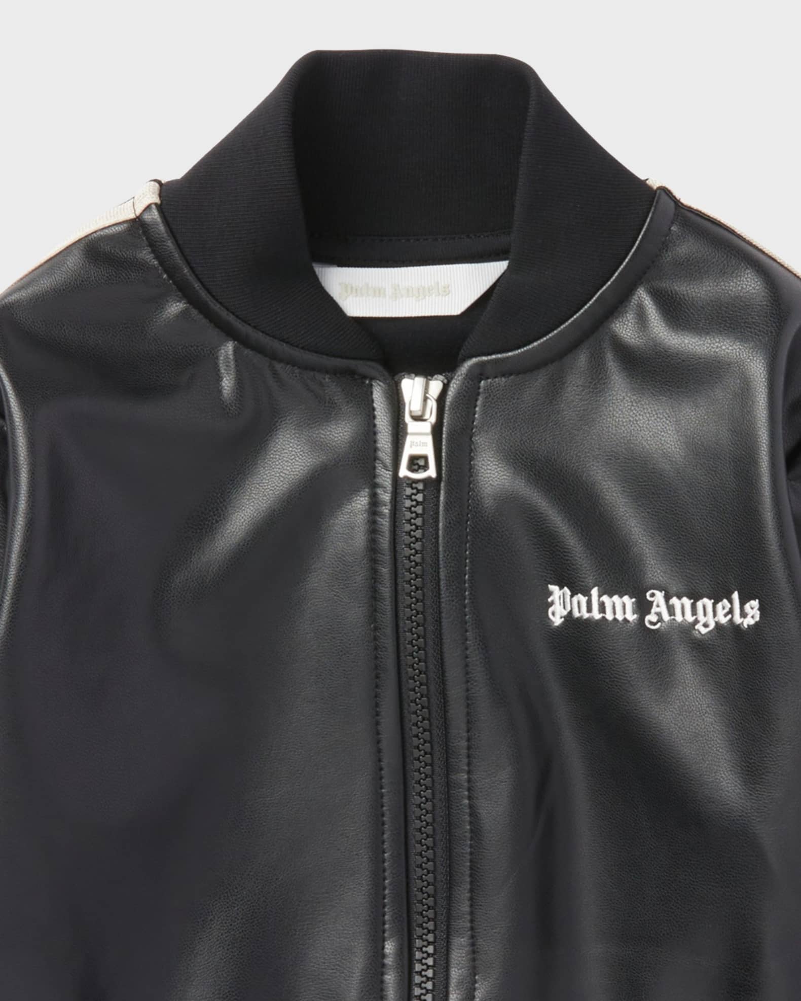 Girl's Faux Leather Logo-Print Jacket 1