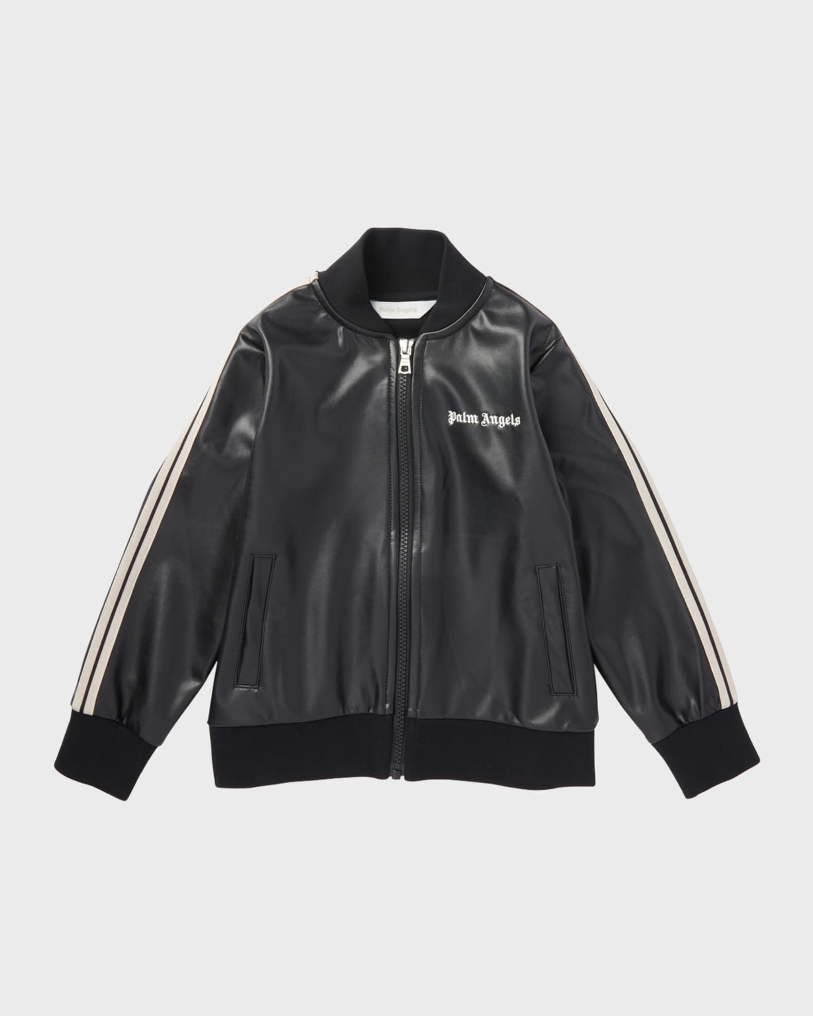 Girl's Faux Leather Logo-Print Jacket 0