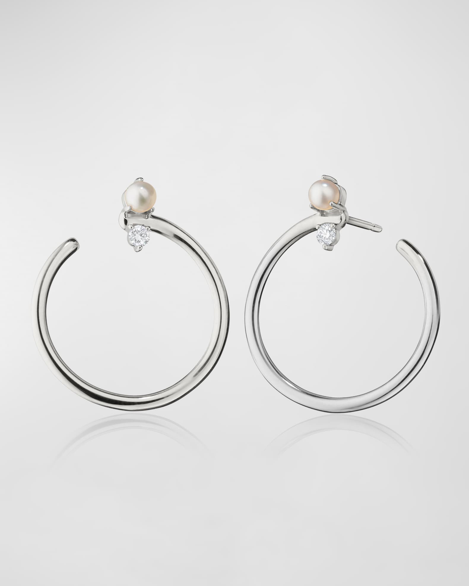 Galaxy Wrap Hoop Earrings with Mother-Of-Pearl and White Sapphire 0