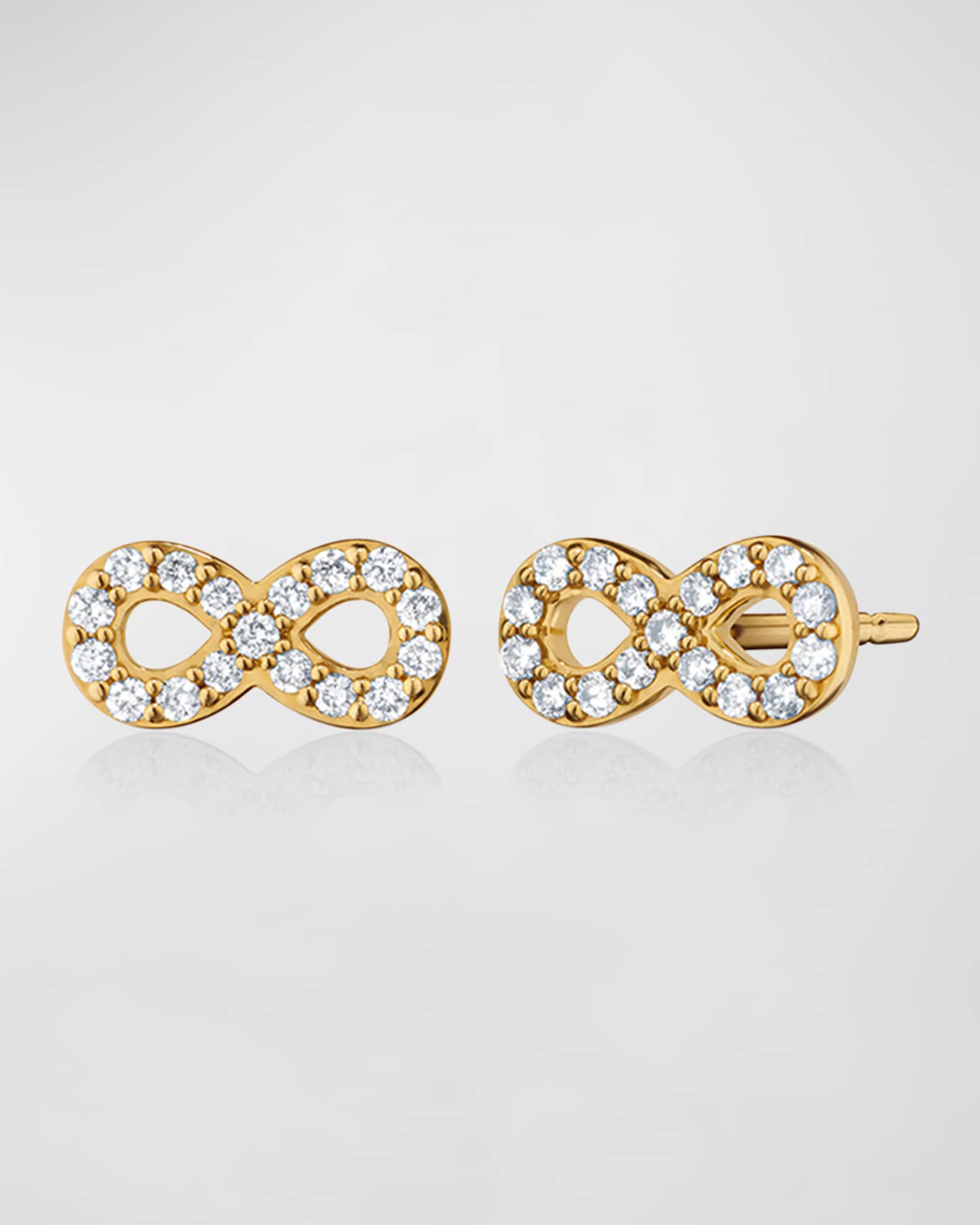 18K Yellow Gold Diamond Infinity Earring 0