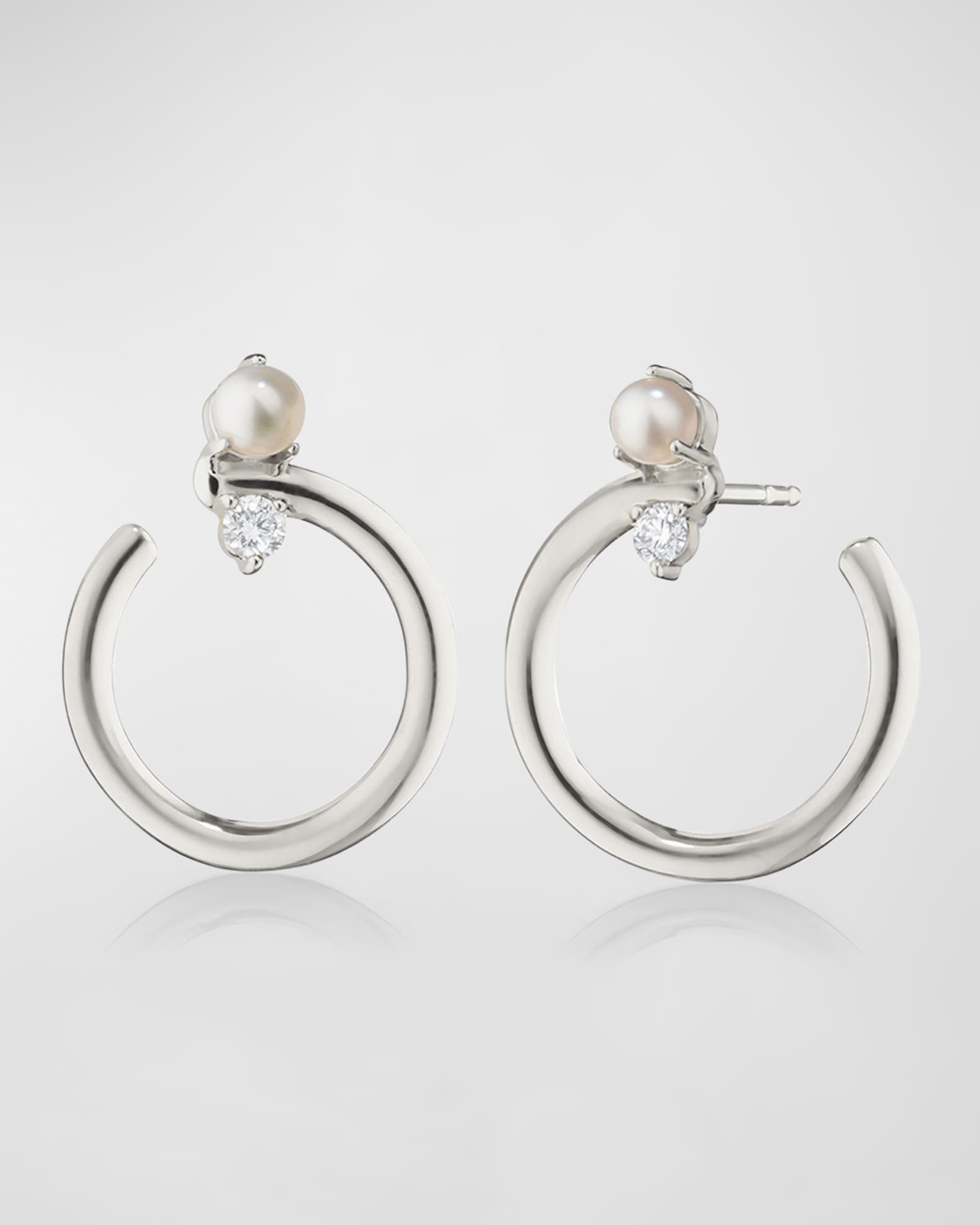 Galaxy Wrap Hoop Earrings with Mother-of-Pearl and White Sapphires 0