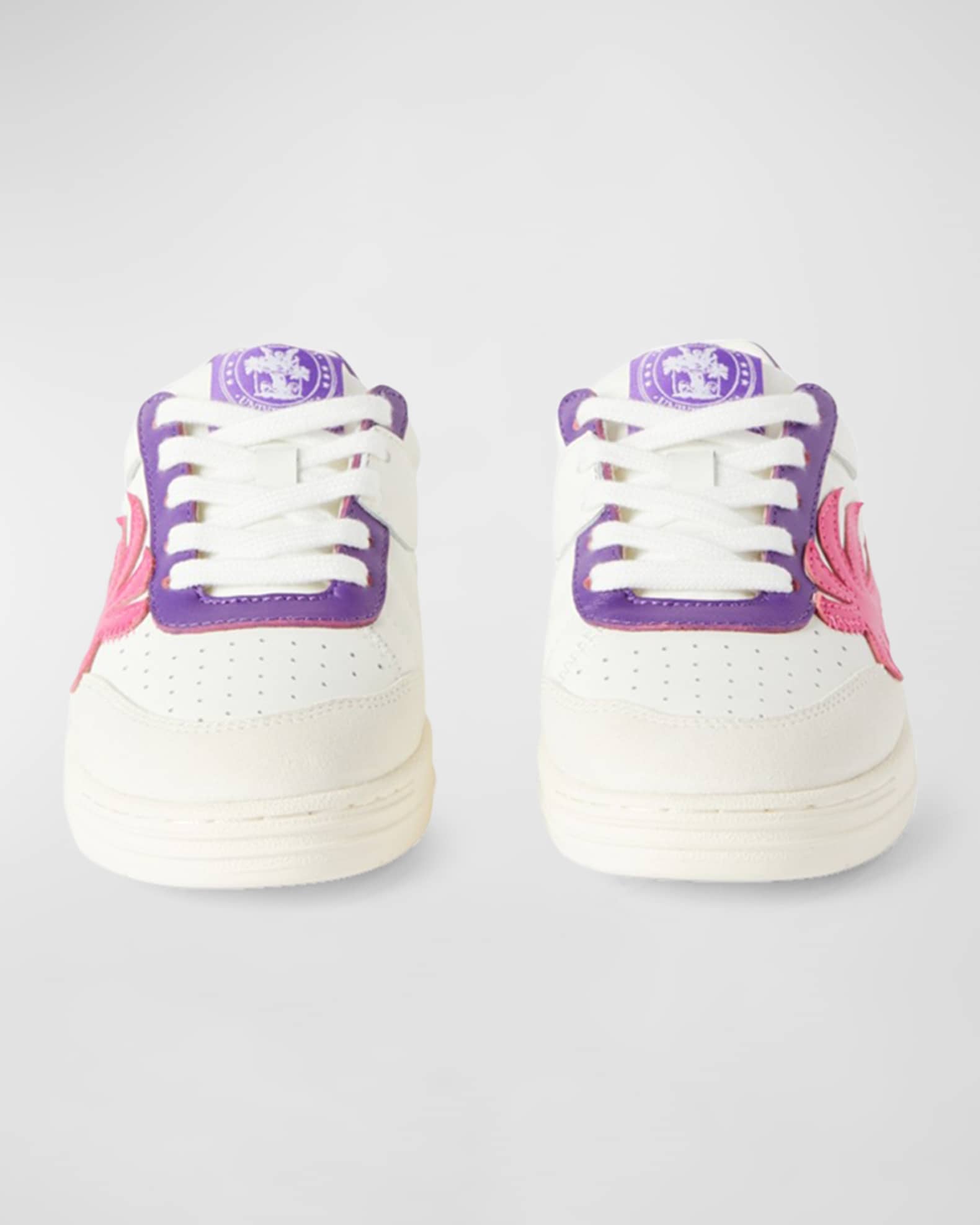 Palm Angels Girl's Palm Beach University Leather Sneakers