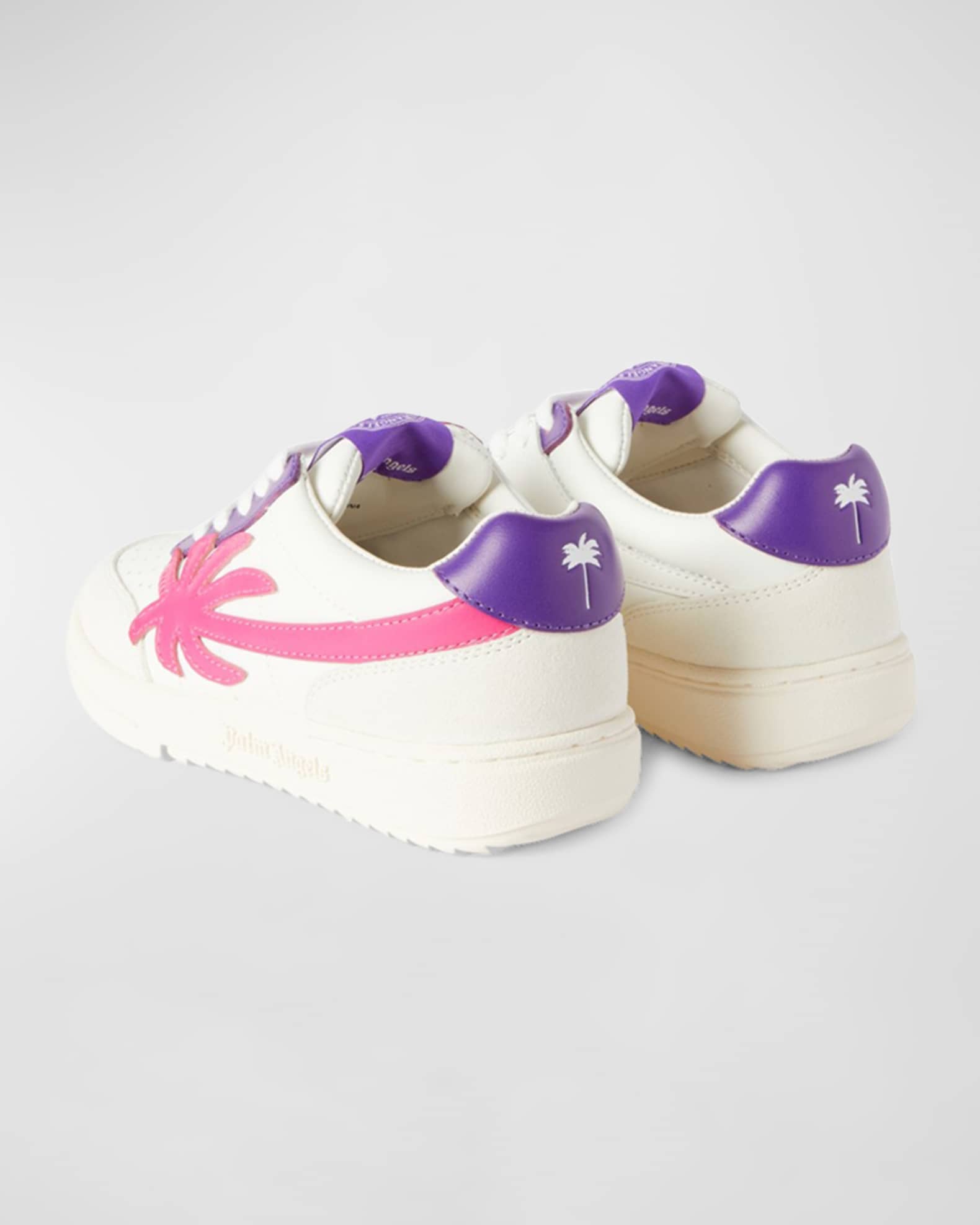 Palm Angels Girl's Palm Beach University Leather Sneakers