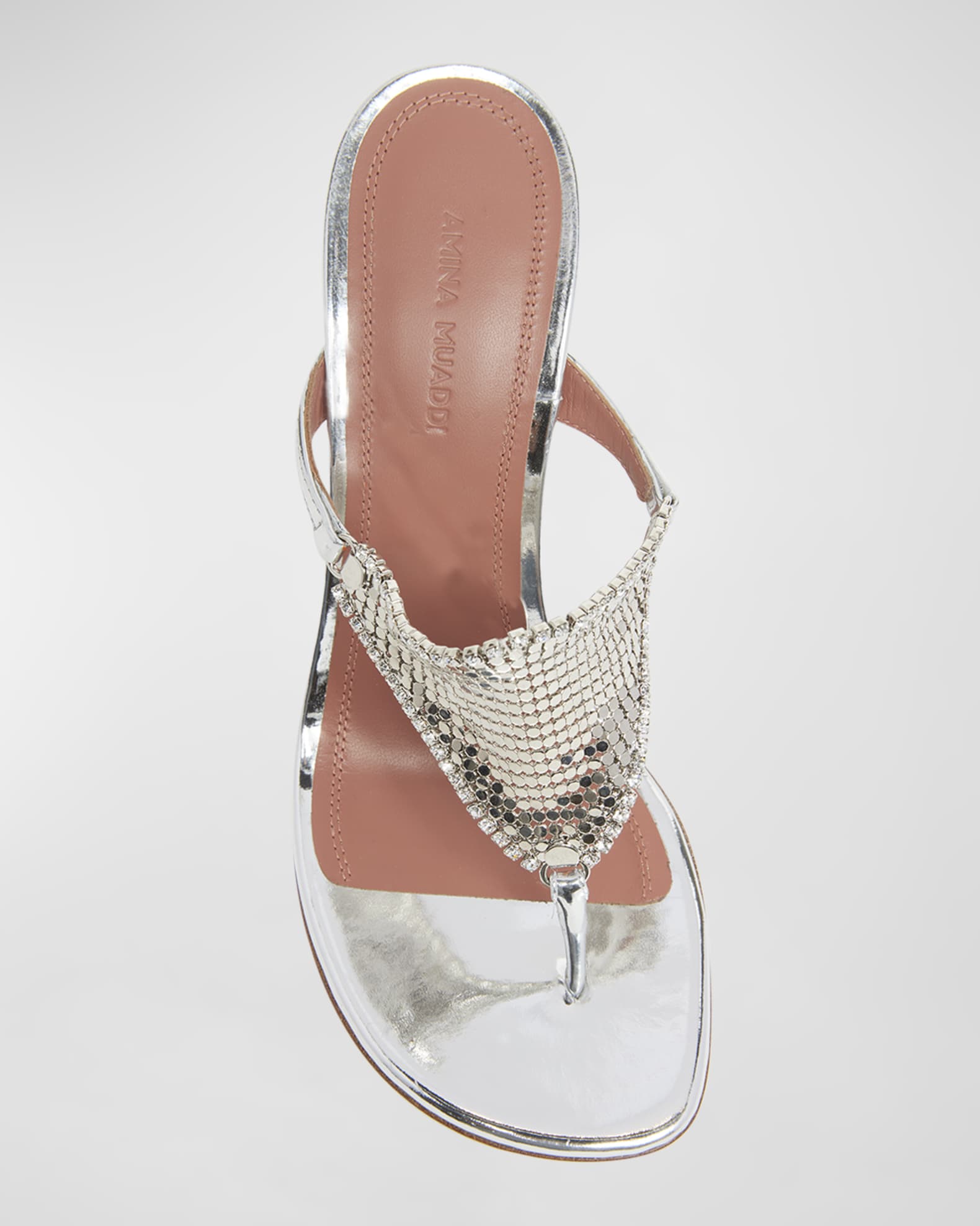 Amina Muaddi Silver Mini Cameron Bag