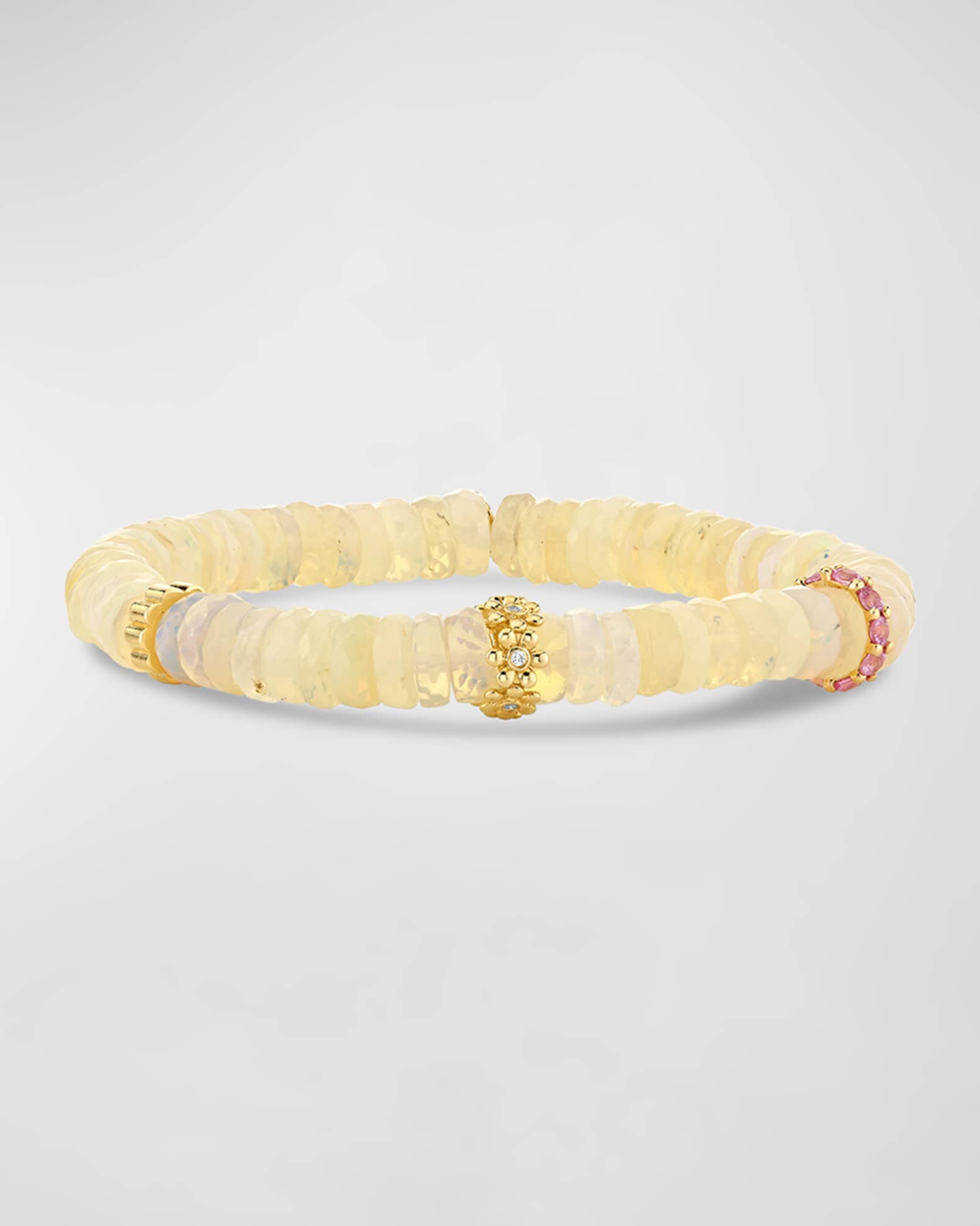 Cocktail Daisy Rondelle on Ethiopian Beaded Bracelet 0