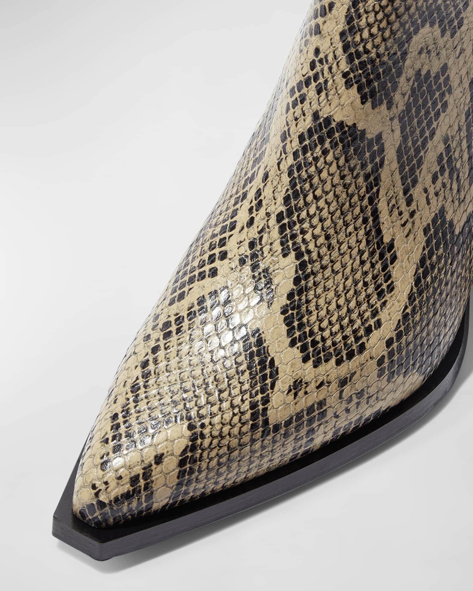 Aeyde Kara Snake Embossed Ankle Booties Neiman Marcus