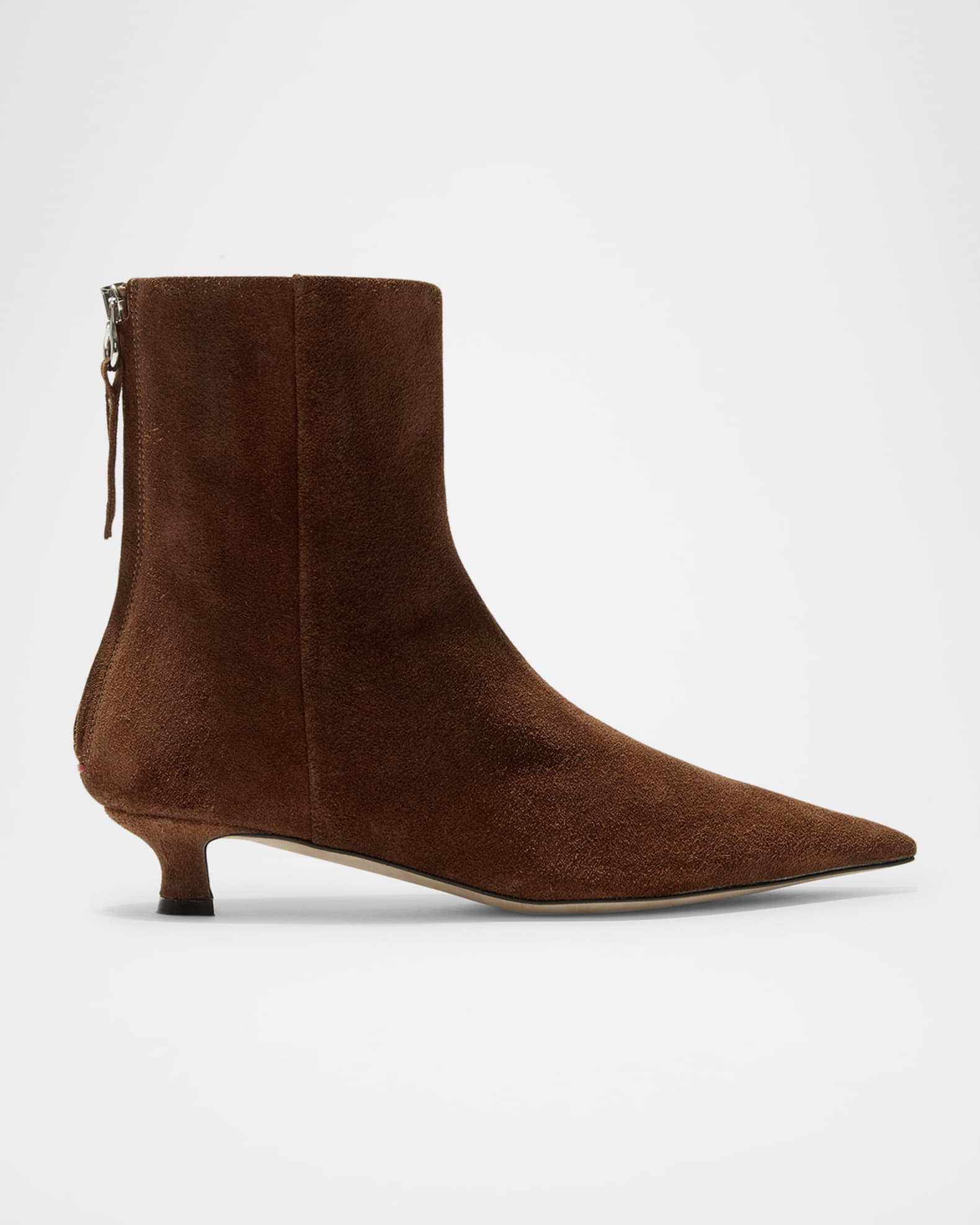 Aeyde Zoe Suede Kitten Ankle Booties Neiman Marcus