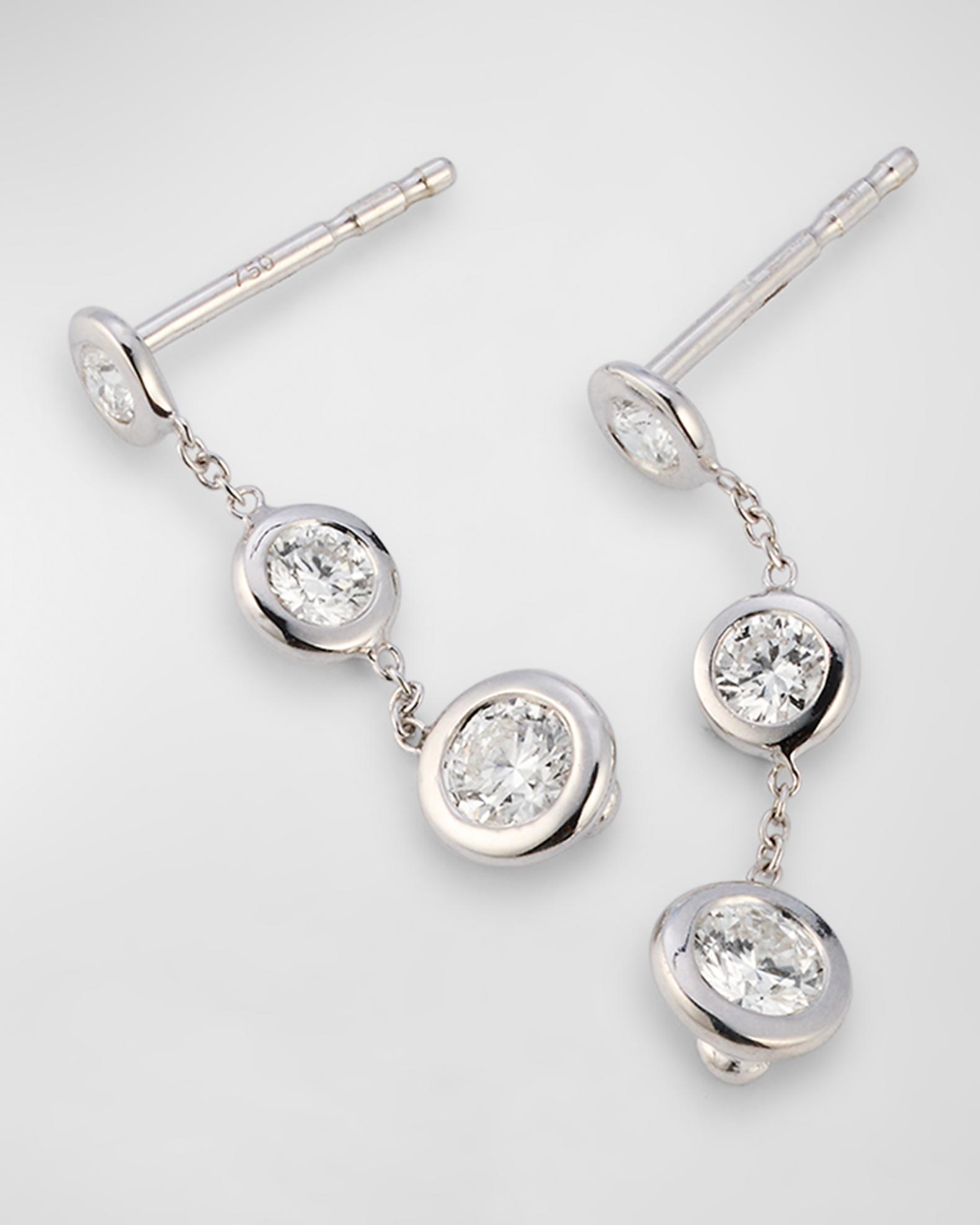 Roberto Coin 18K White Gold 3 Drop Diamond Earrings | Neiman Marcus
