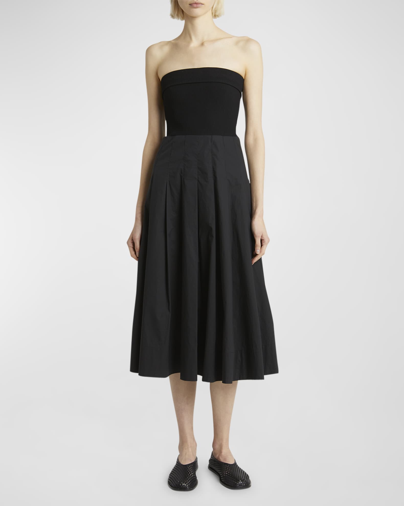 Proenza Schouler White Label Warren Strapless Midi Dress | Neiman Marcus