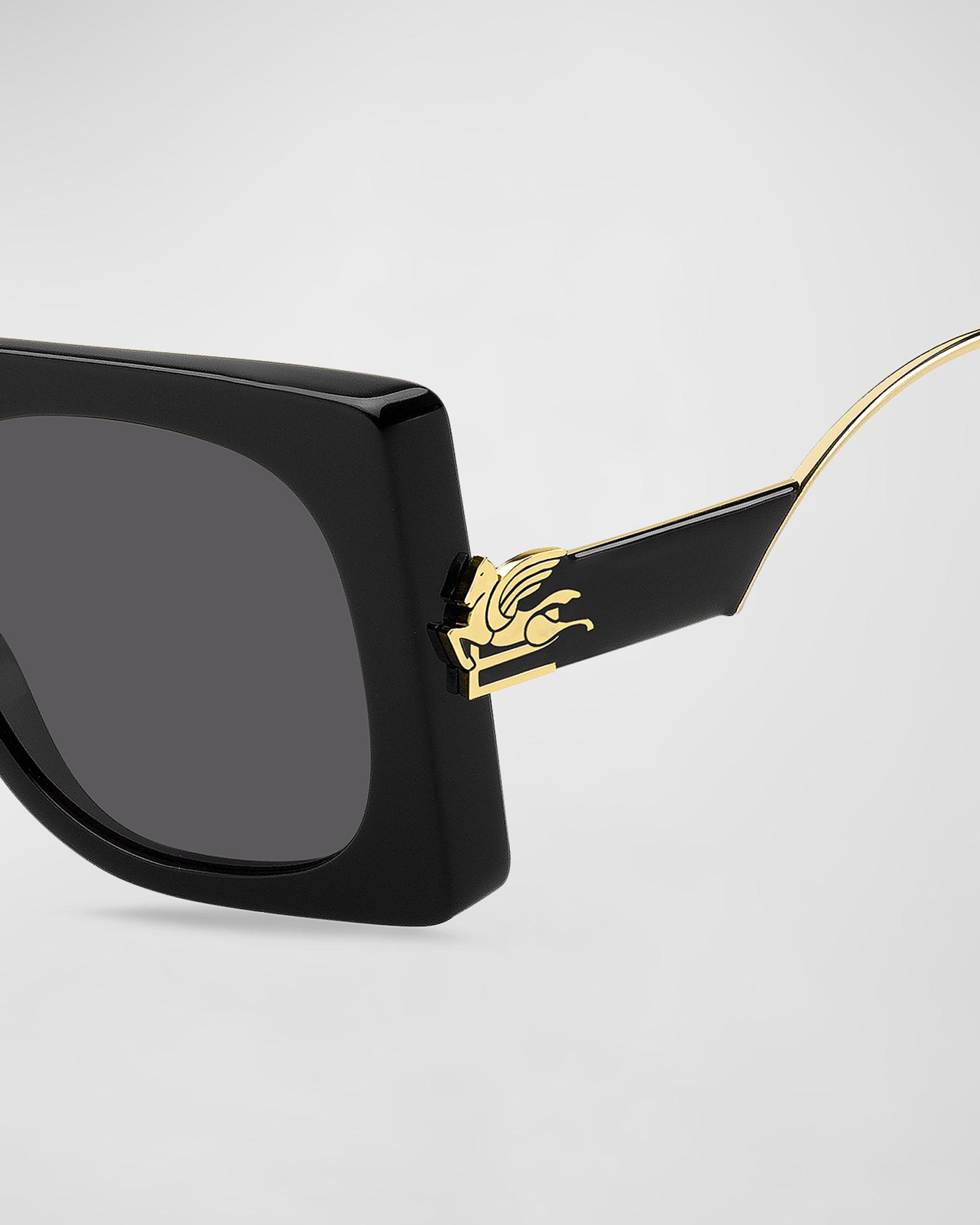 Etro Logo Mixed-Media Square Sunglasses  Red w/ Pouch and Cloth Etro SE 9732 W17 – Vintage Frames Company main image 3
