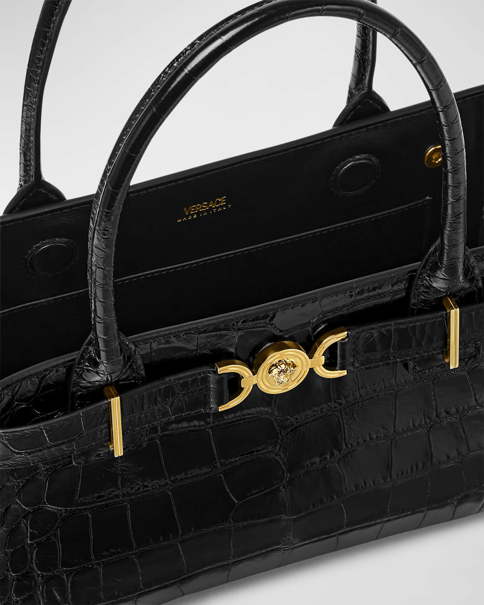 Versace leather tote on sale