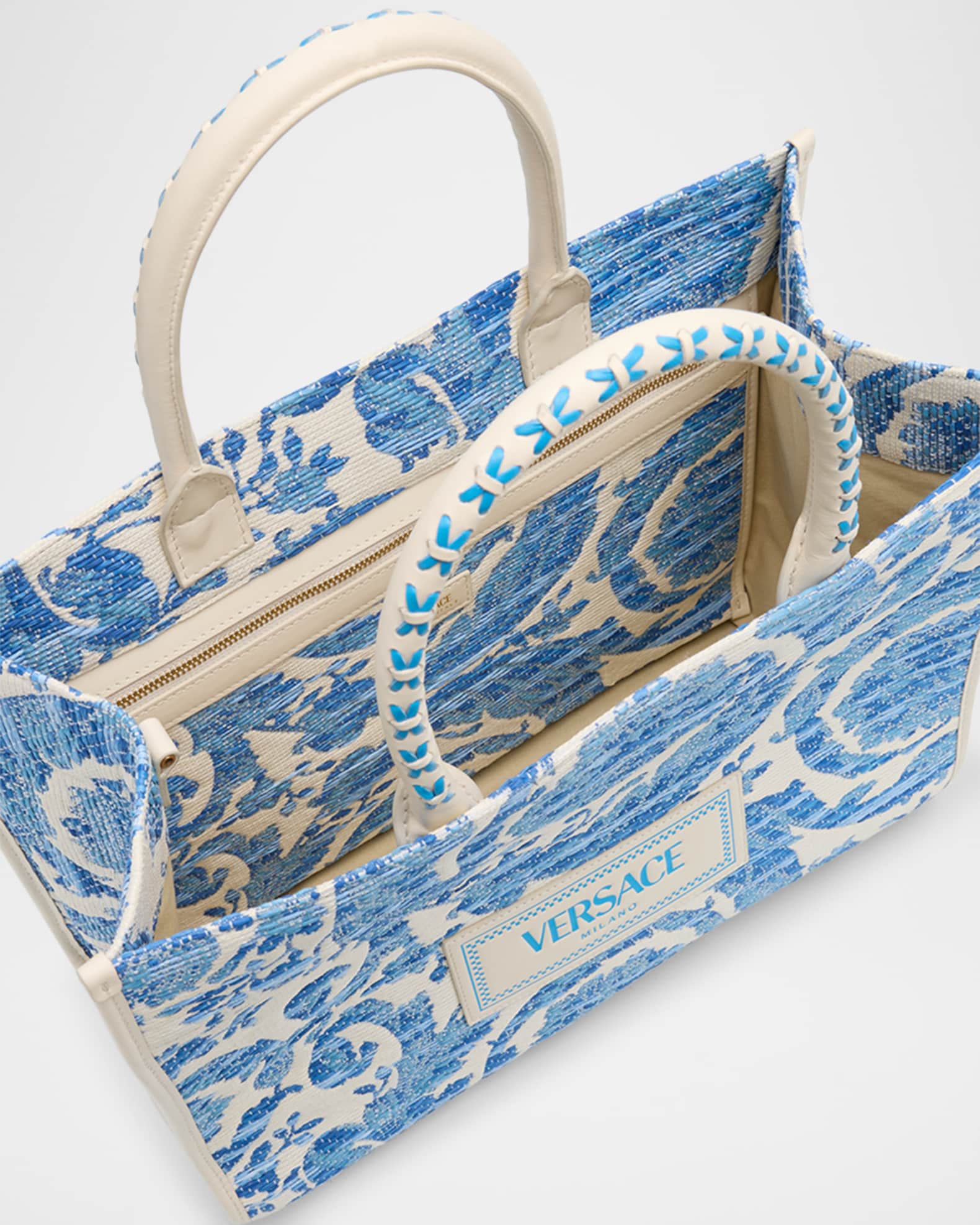 Versace Barocco Large Canvas Tote Bag | Neiman Marcus