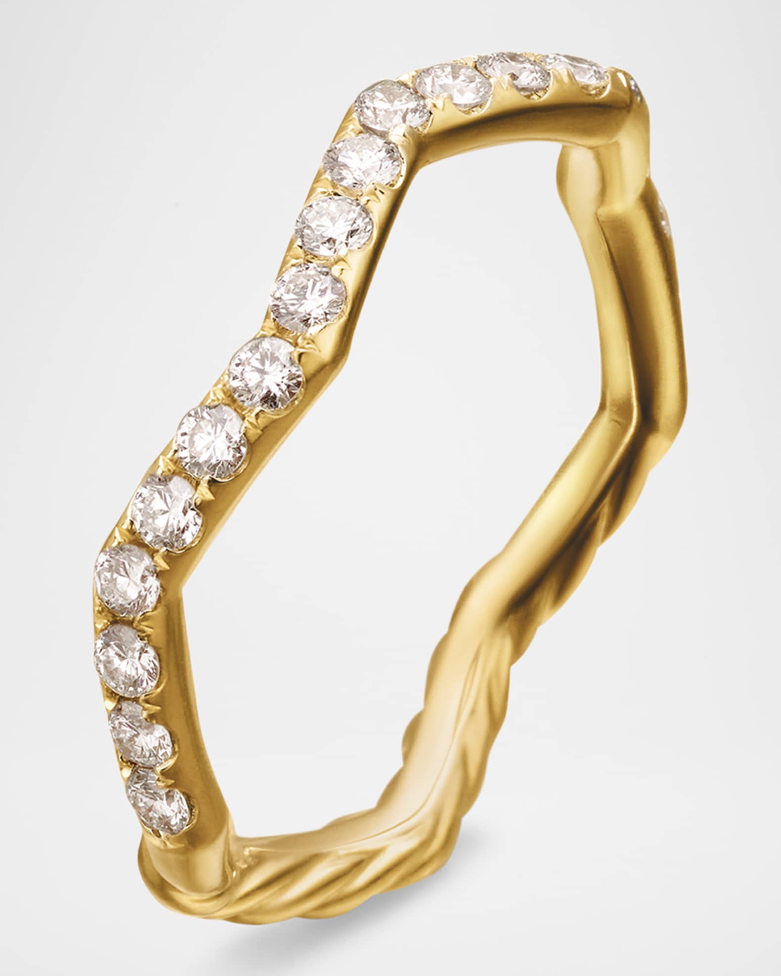 David Yurman Zig Zag Stax Ring with Diamonds in 18K Gold