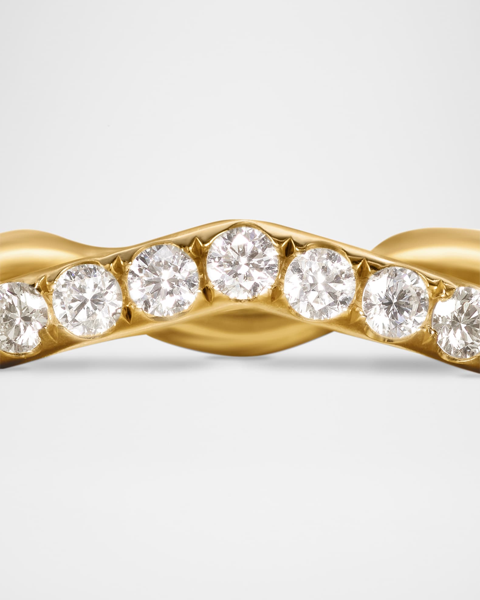 デ・グズマン David Yurman Zig Zag Stax Ring with Diamonds in 18K Gold