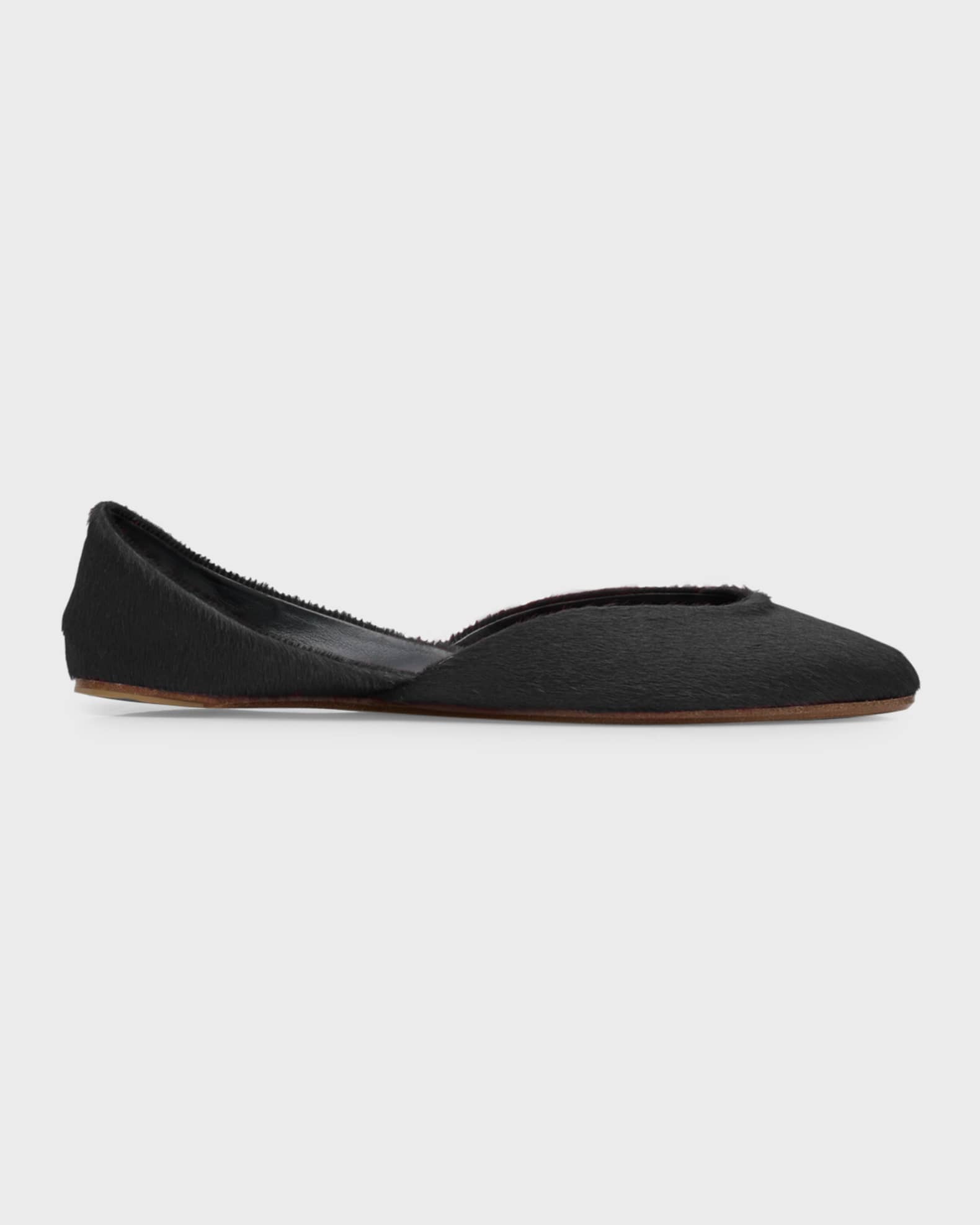 THE ROW Gemma Suede D'Orsay Ballerina Flats