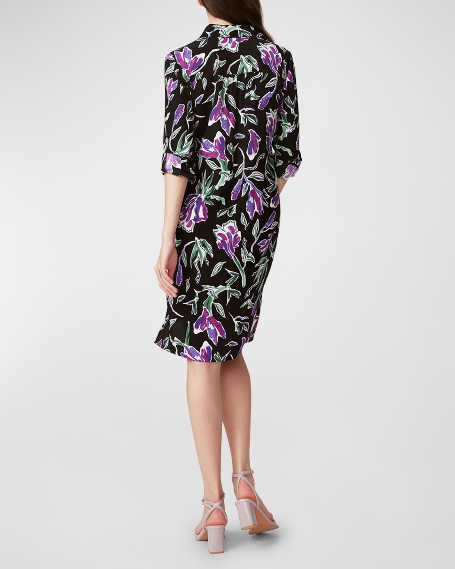 Diane Von Furstenberg Prita Shirt Dress S Huge Tulip Fields Violet