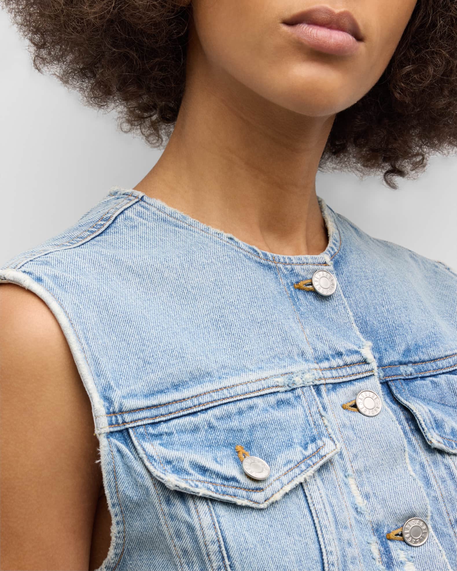 Oh April - Uva Denim Vest Leo Grey