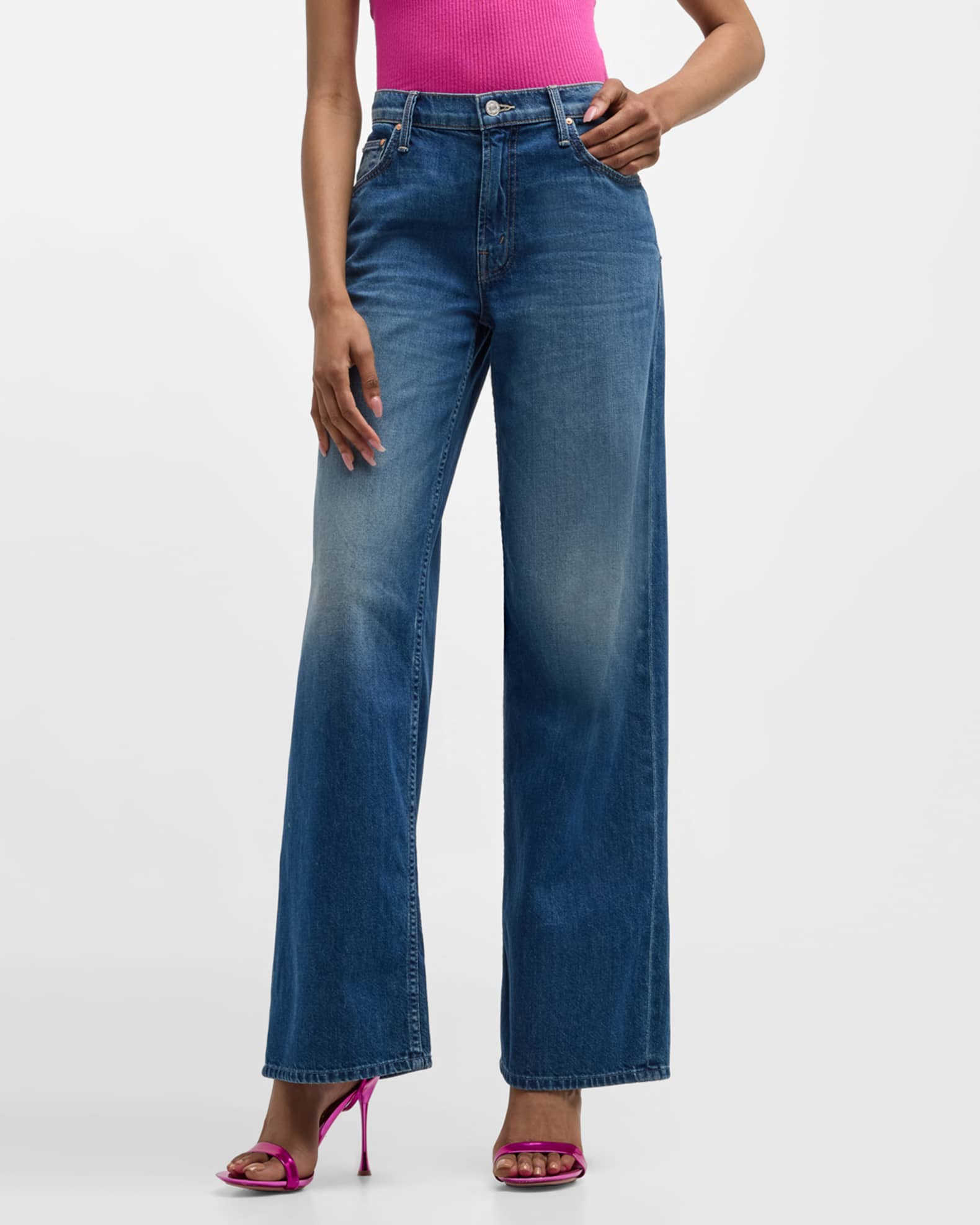 MOTHER The Spinner Zip Sneak Jeans | Neiman Marcus