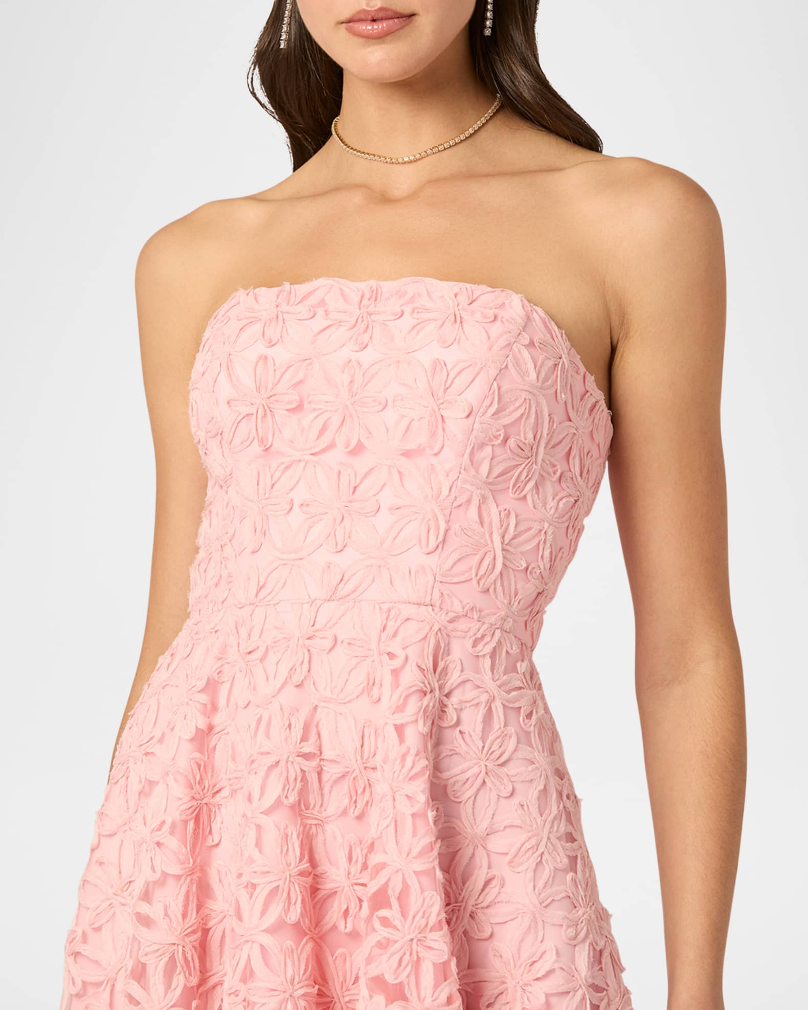 chinese dress ladies Shoshanna Women's London Crepe Bow Sleeveless Minidress - Rose