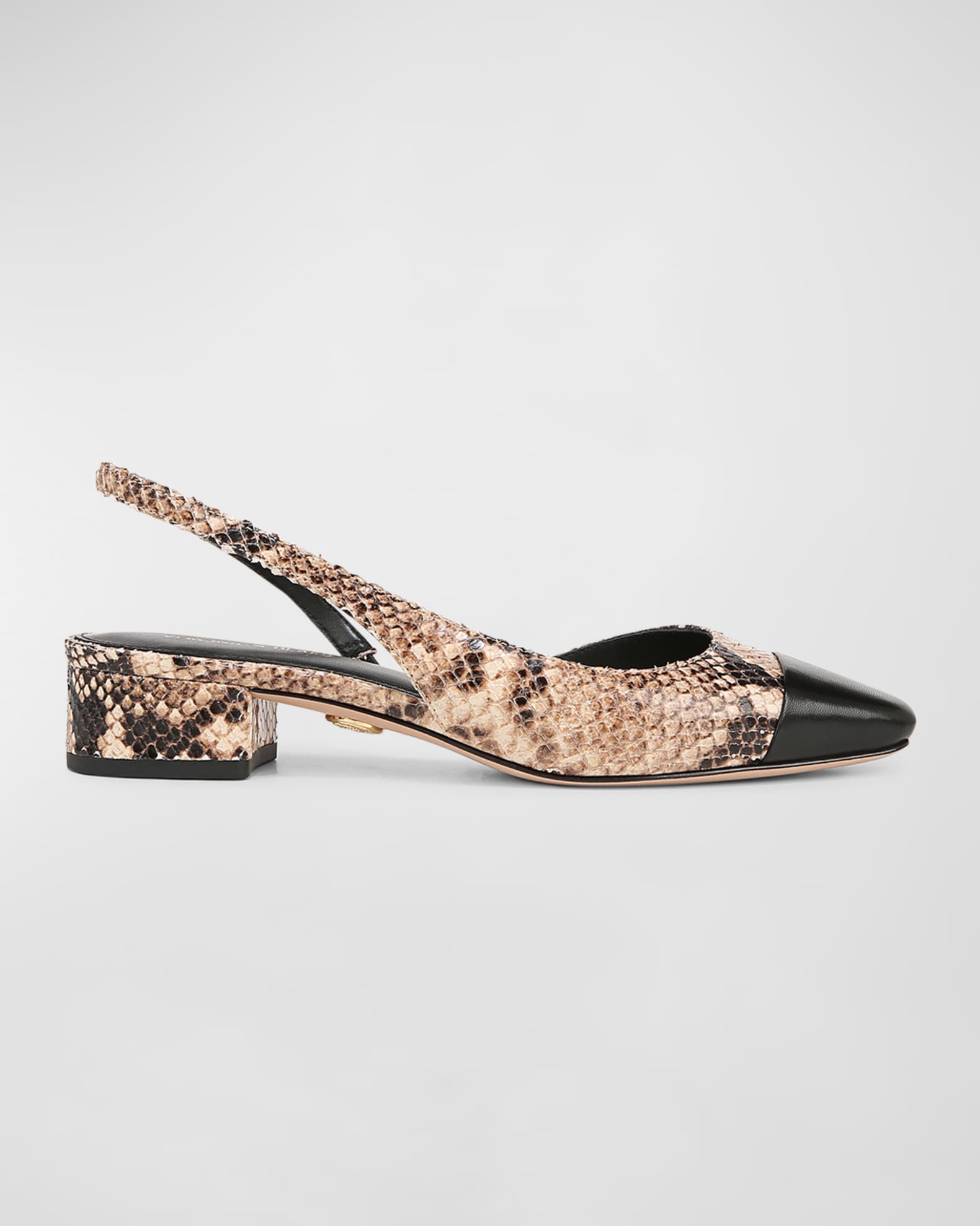 Veronica Beard Cecile Embossed Leather Slingback Flats
