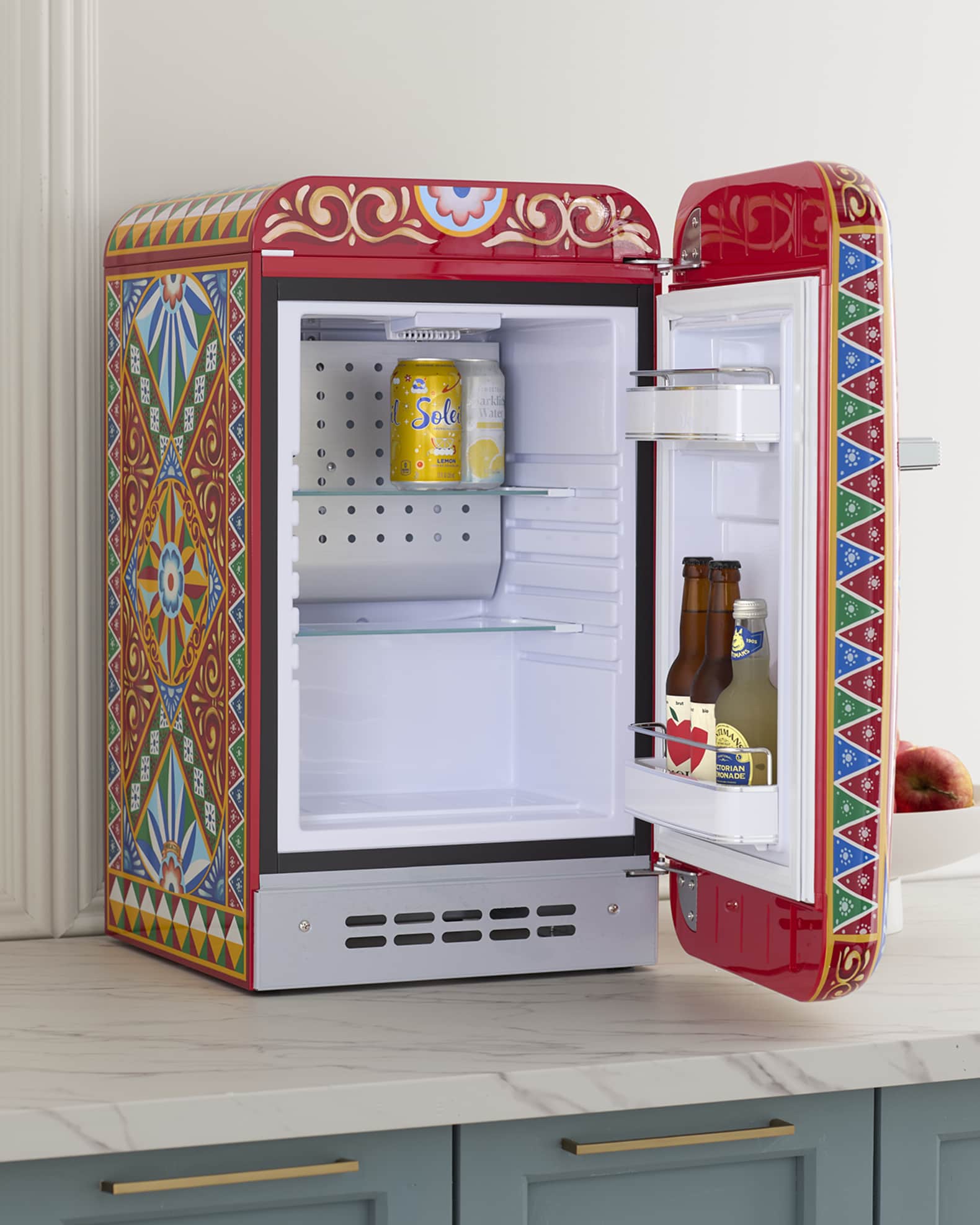 Smeg x Dolce Gabbana Sicily Is My Love FAB5 Mini Fridge Neiman Marcus