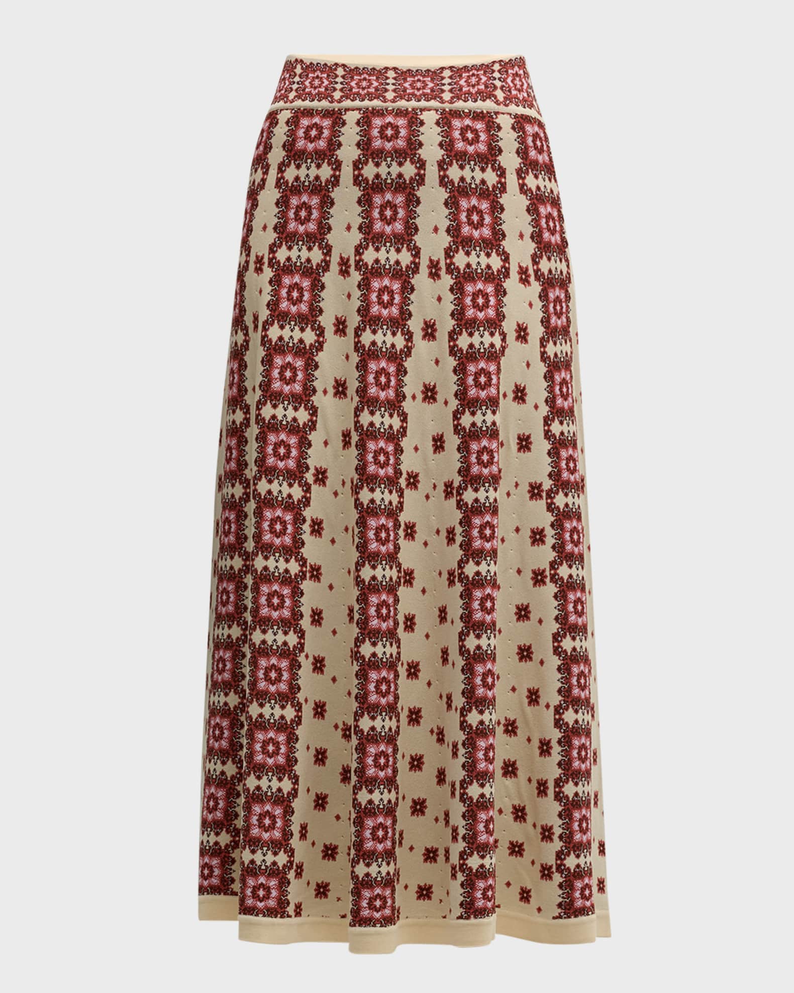 Cara Cara Maxine Medallion Jacquard Knit Midi Skirt