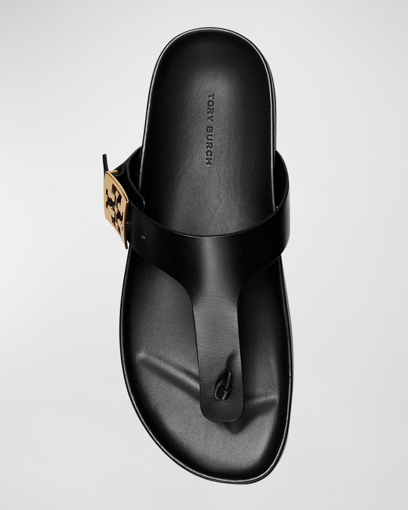 Mellow Leather Buckle Thong Sandals