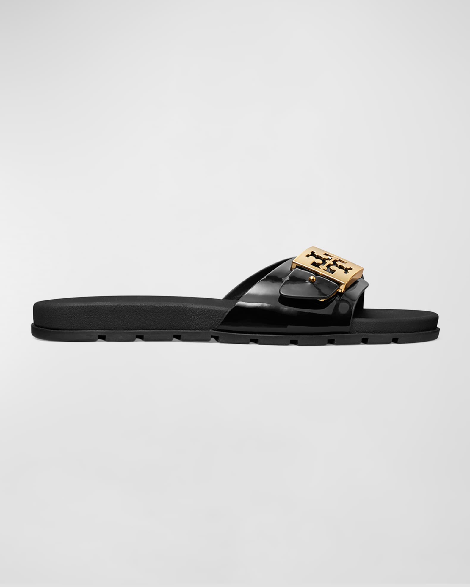 Tory Burch Glossy Buckle Slide Sandals Neiman Marcus