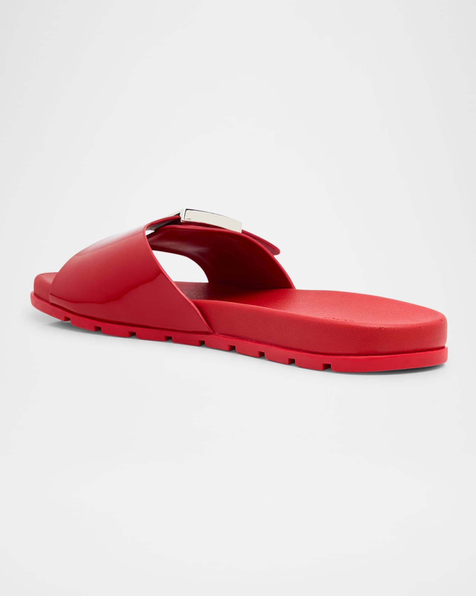 Tory Burch Glossy Buckle Slide Sandals | Neiman Marcus