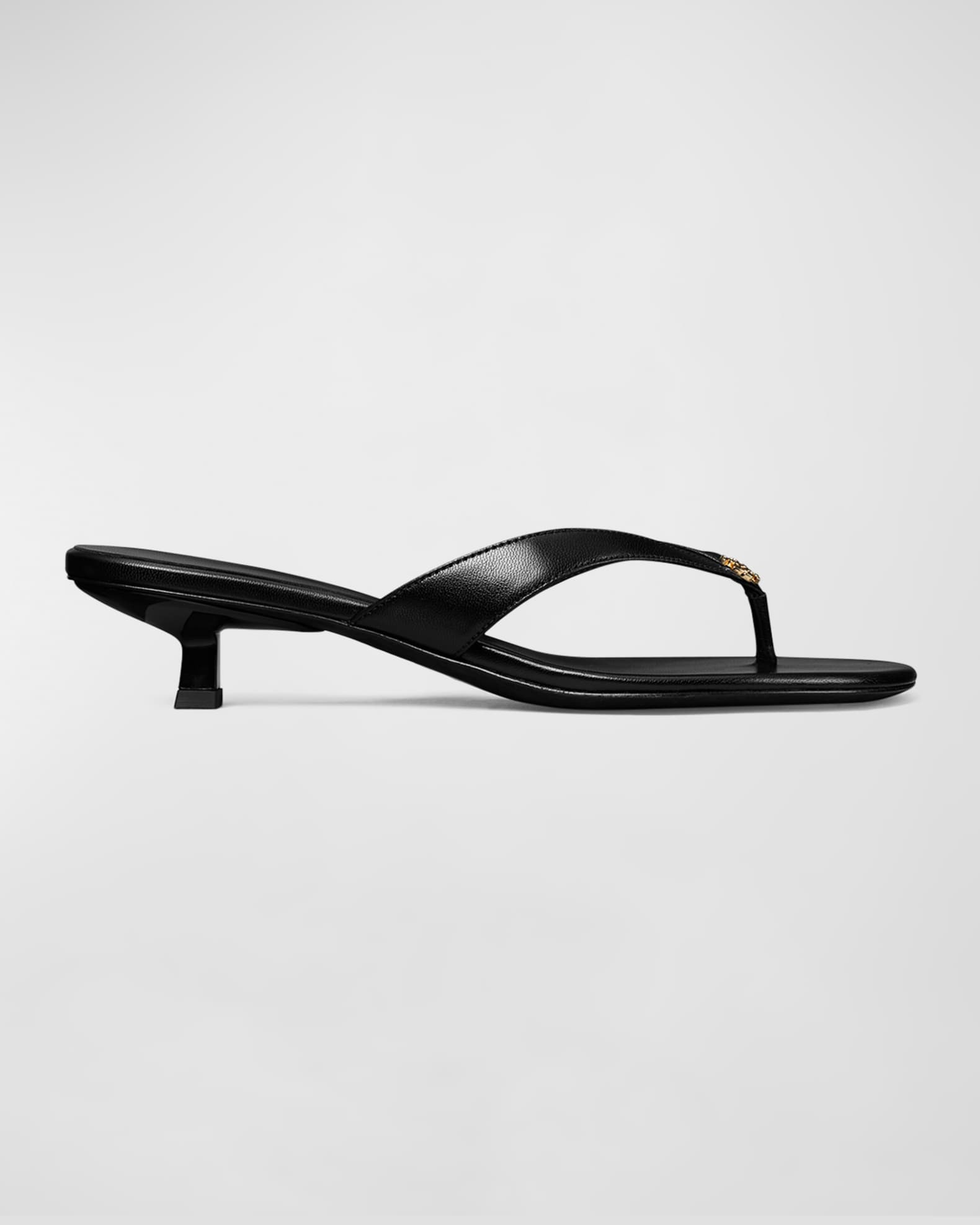 Capri Leather Medallion Thong Mule Sandals