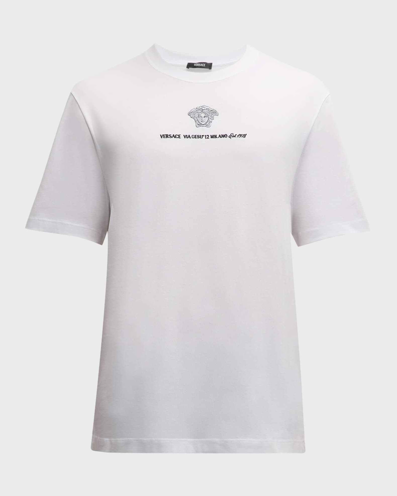 Versace Men's Medusa Embroidered T-Shirt | Neiman Marcus