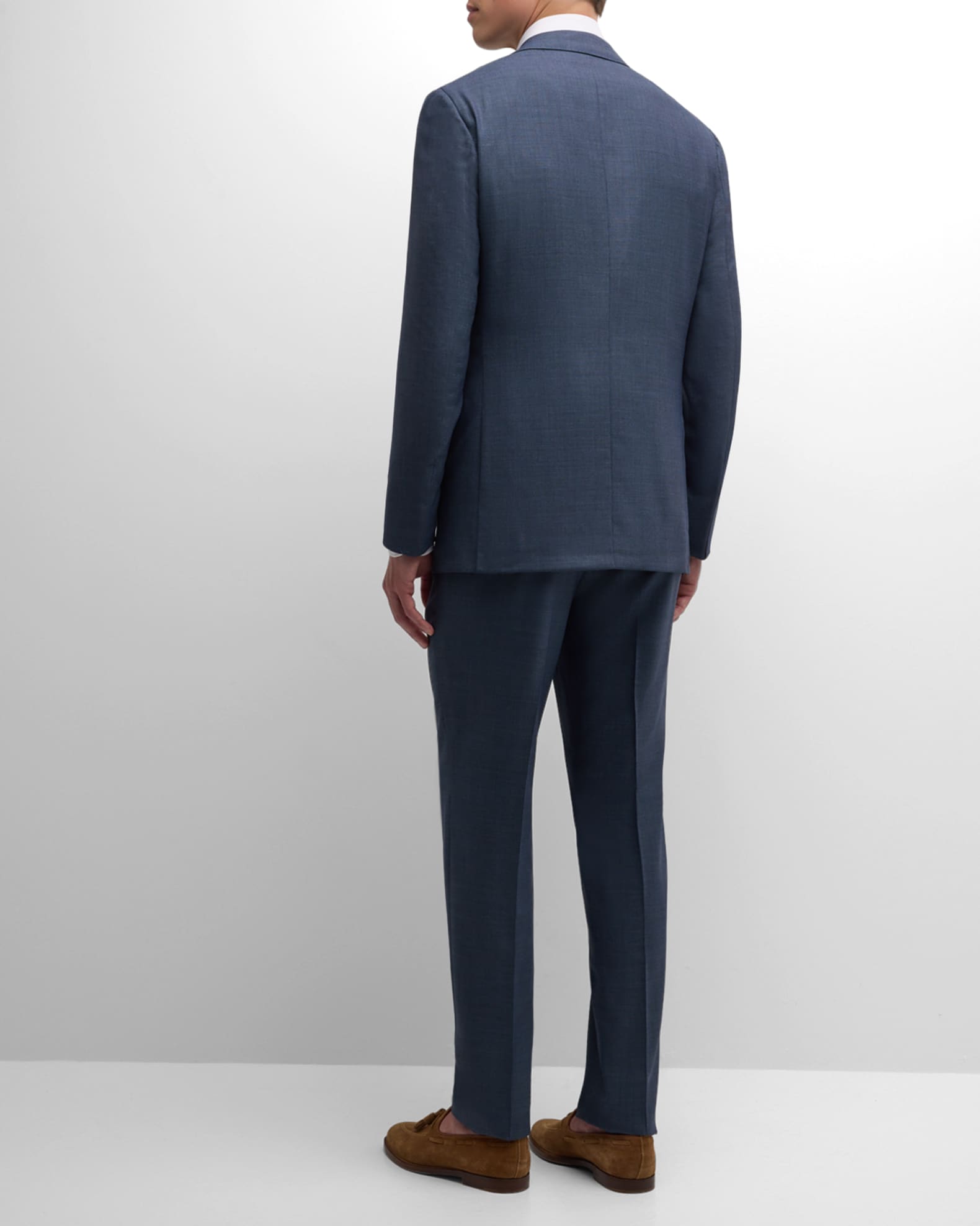 Isaia Men's Blue Birdseye Wool Suit Neiman Marcus