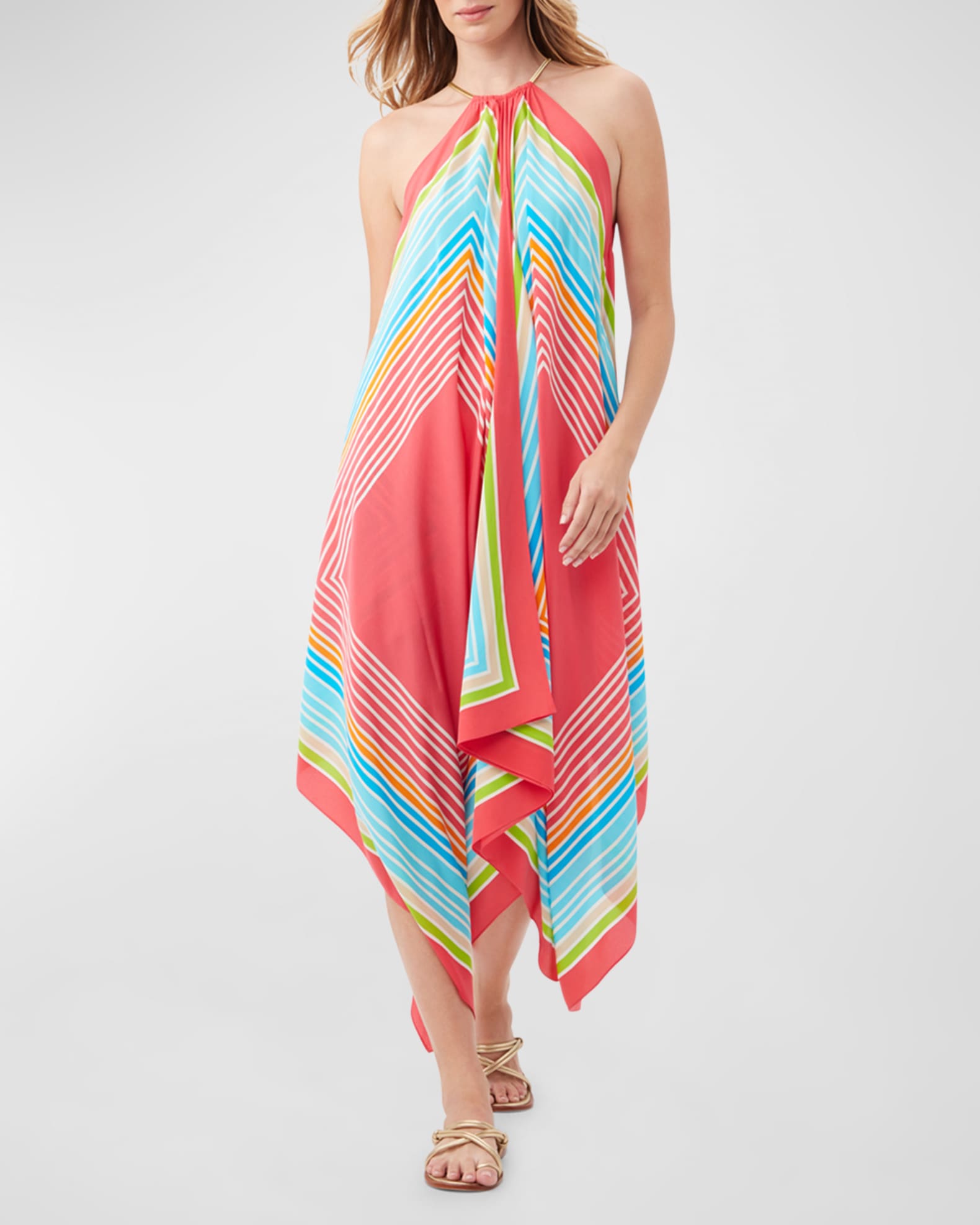 Justinian Handkerchief Halter Maxi Dress 1