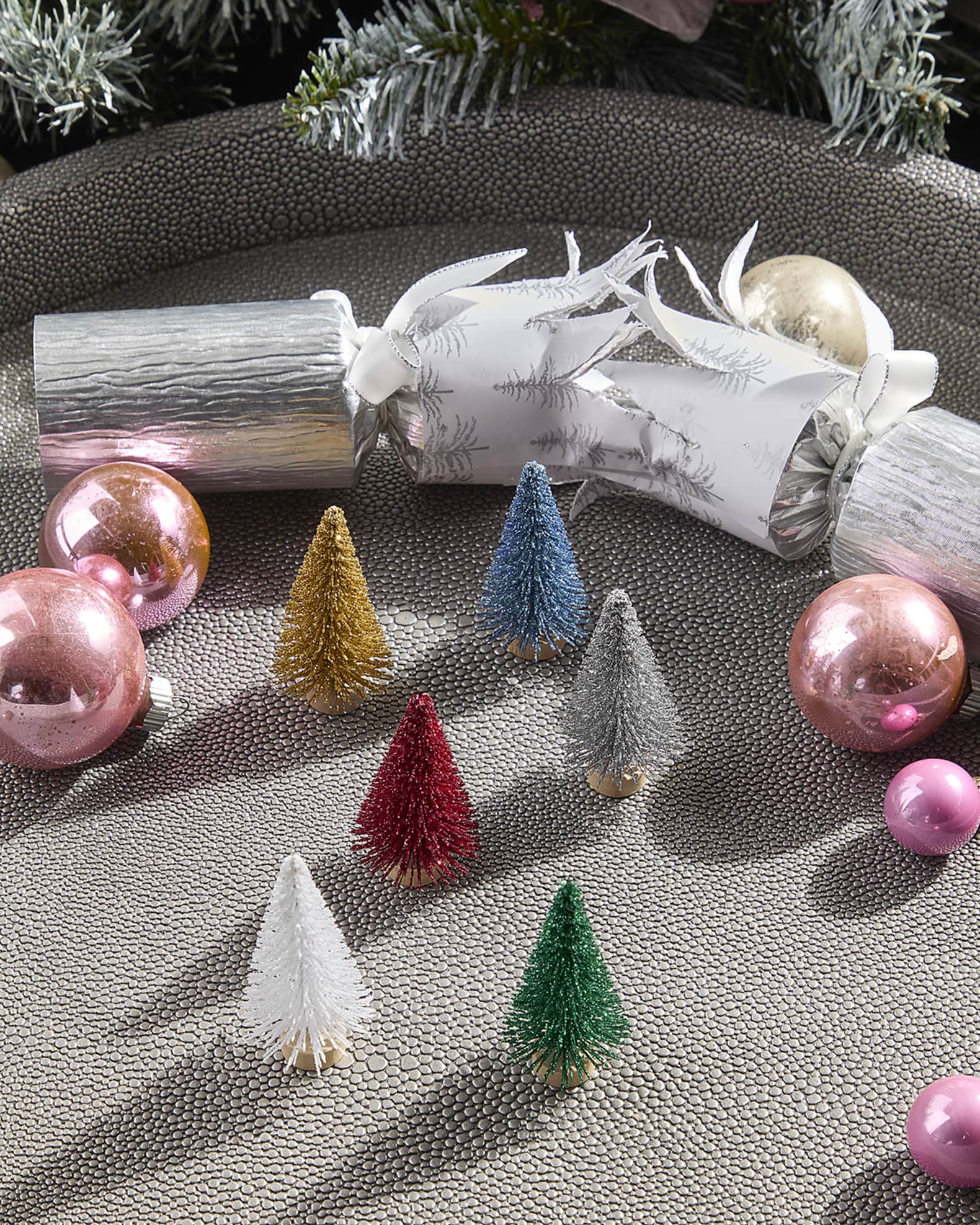 Silver Pine Tree Christmas Crackers, Set of 6 1