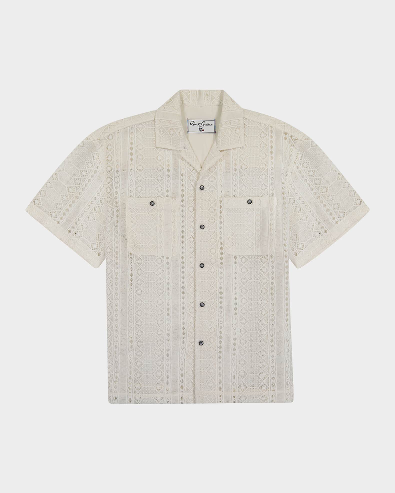 Men's Milanese Embroidered Short-Sleeve Shirt 0