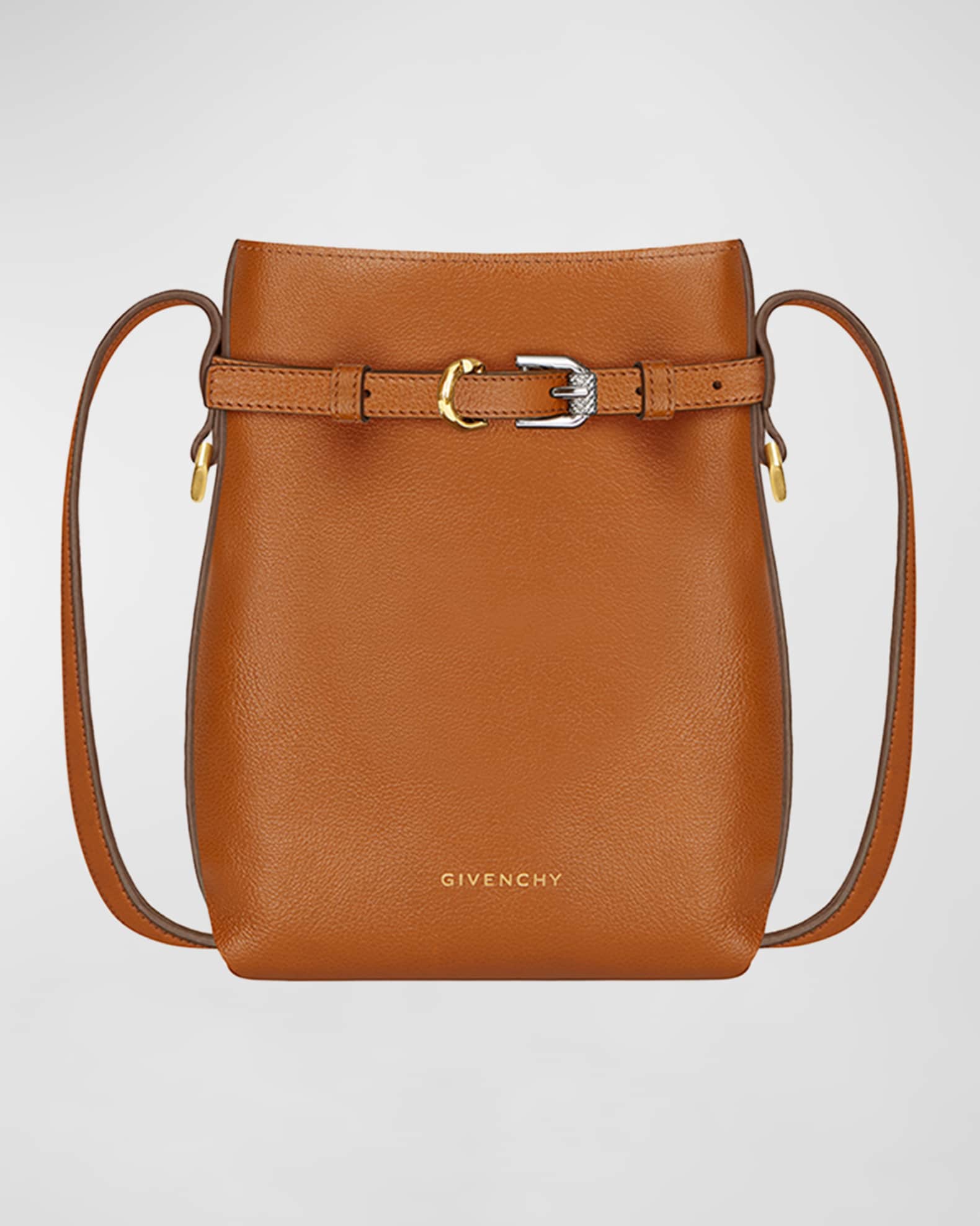 Voyou Phone Pouch Bag in Shiny Tumbled Leather 0