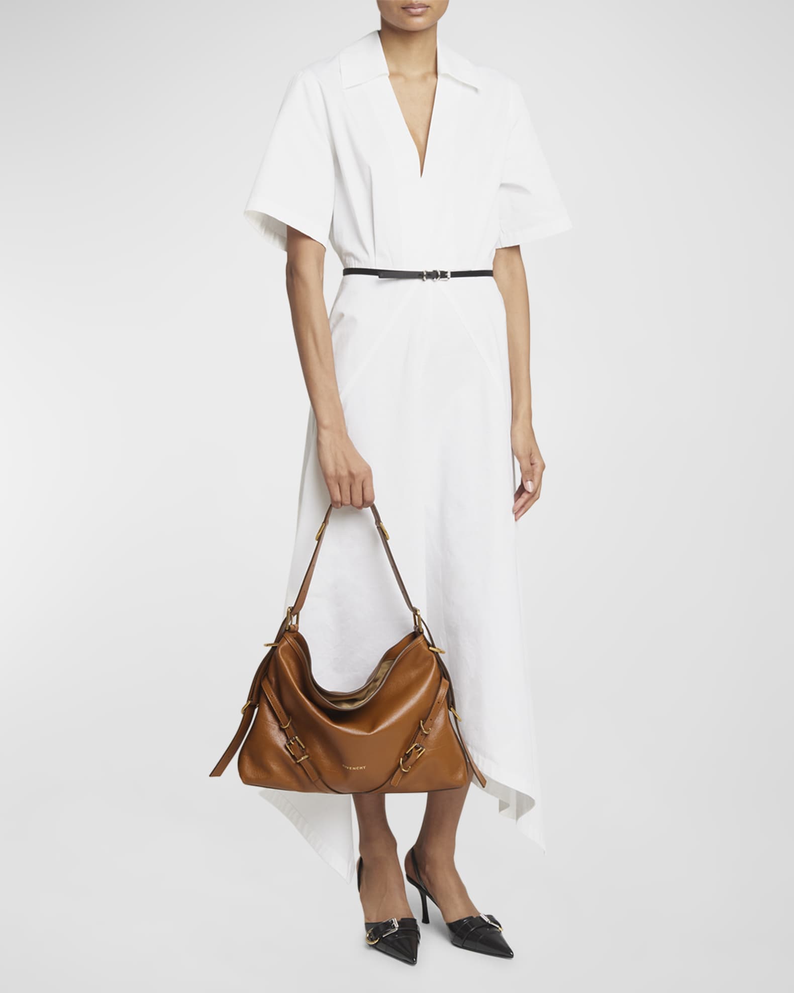 Givenchy Voyou Medium Shoulder Bag in Shiny Tumbled Leather