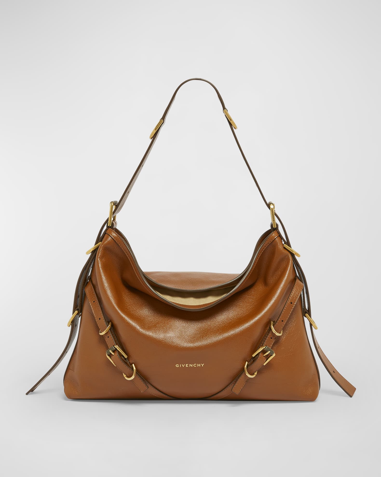 Voyou Medium Shoulder Bag in Shiny Tumbled Leather 0